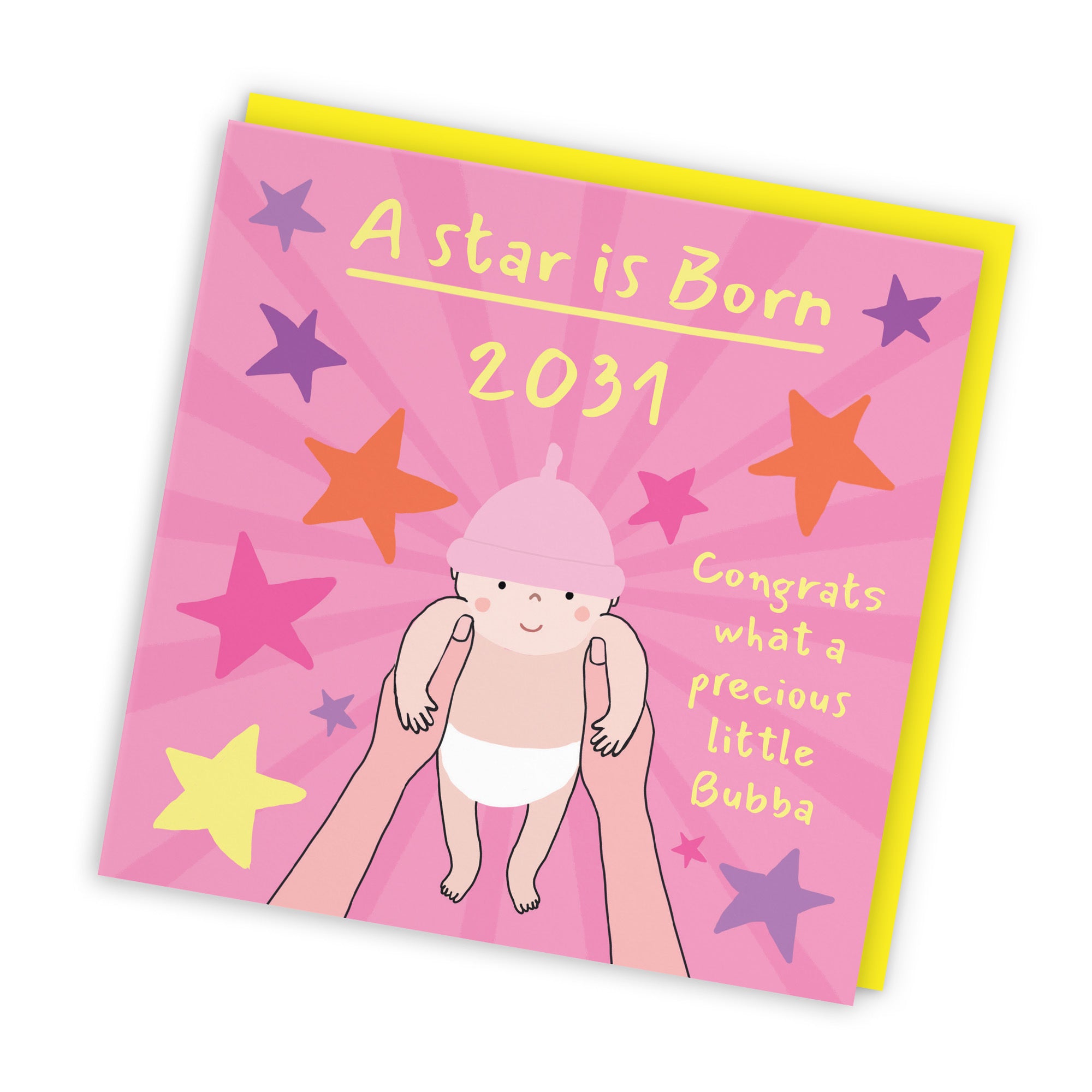 2031 New Baby Girl Congratulations Card Bundle Of Joy Laugh Out Loud - Default Title (GK00594)