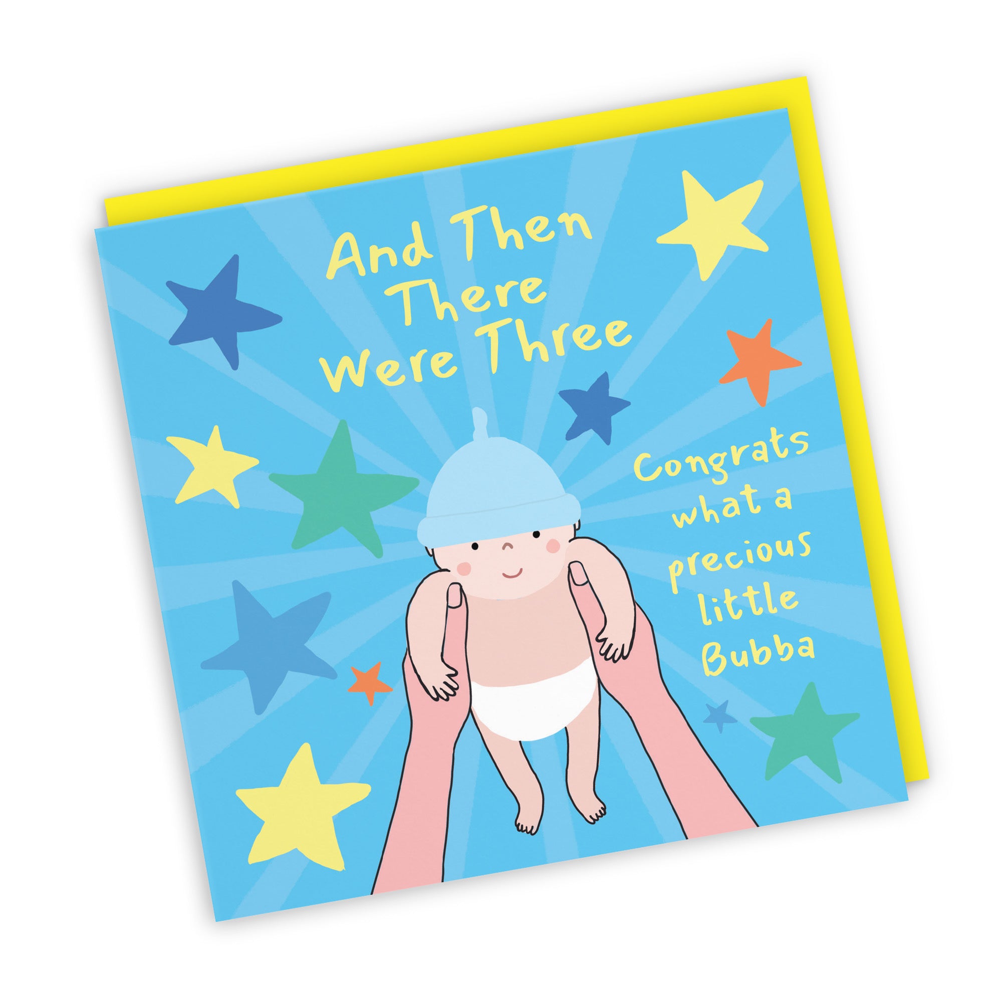 And Then There Were Three New Baby Boy Congratulations Card Bundle Of Joy Laugh Out Loud - Default Title (GK00596)