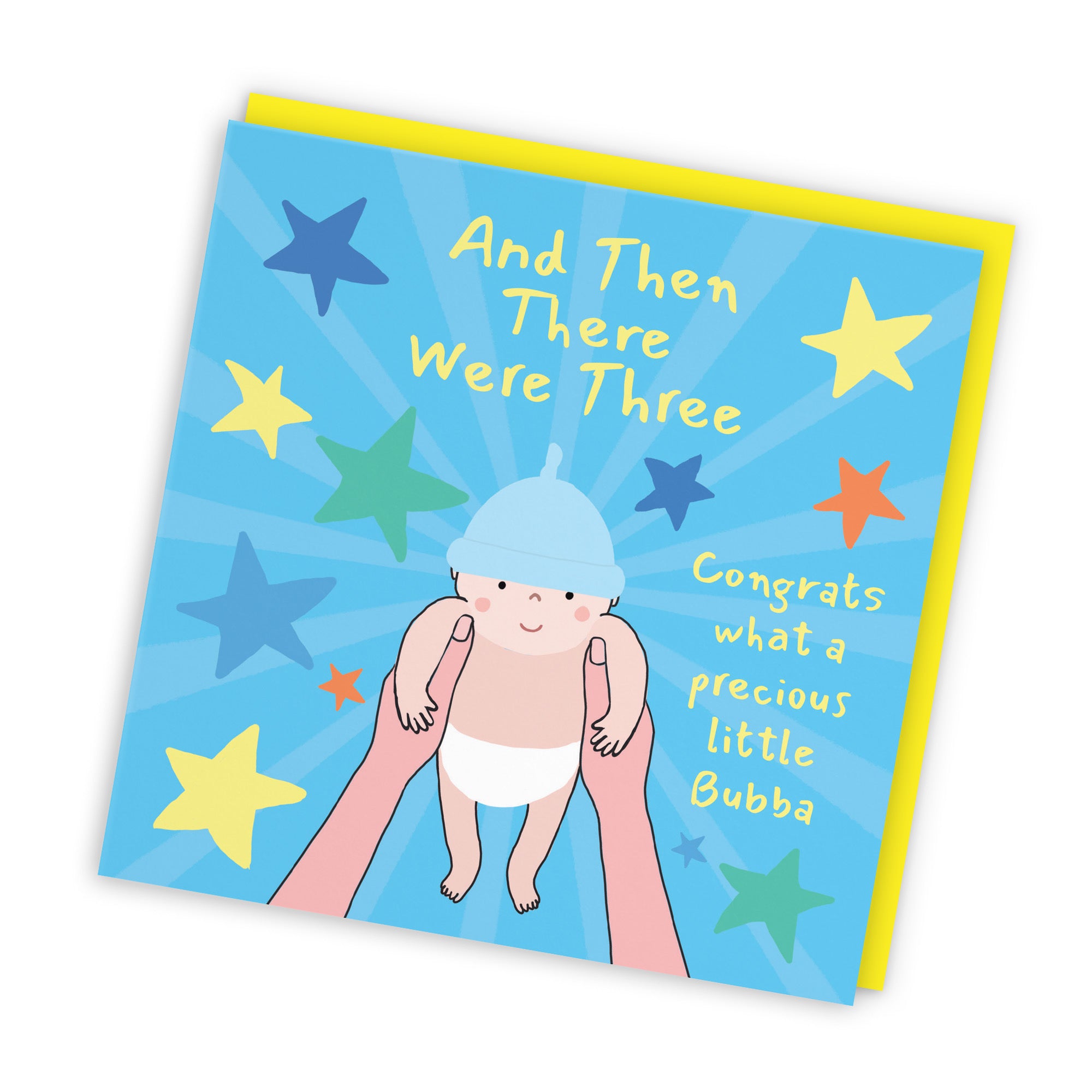 And Then There Were Three New Baby Boy Congratulations Card Bundle Of Joy Laugh Out Loud - Default Title (GK00596)