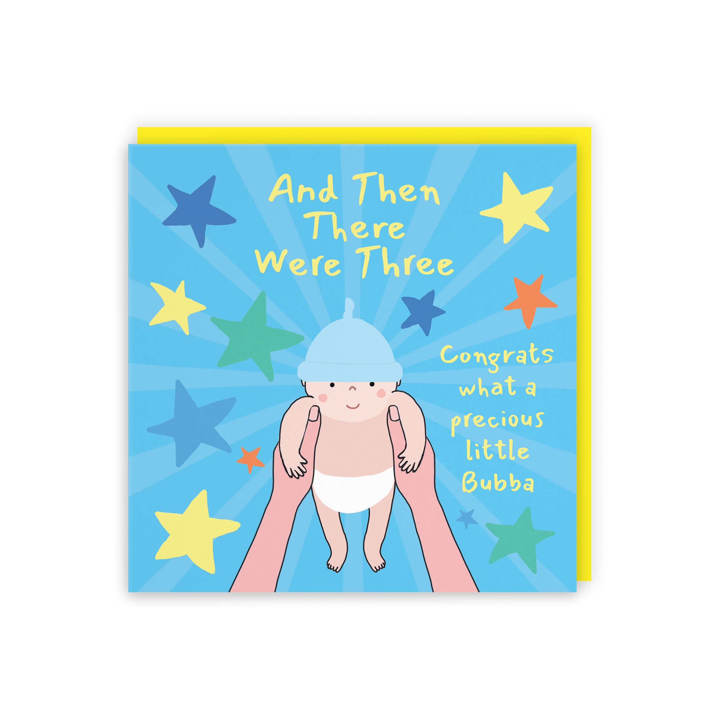 And Then There Were Three New Baby Boy Congratulations Card Bundle Of Joy Laugh Out Loud - Default Title (GK00596)