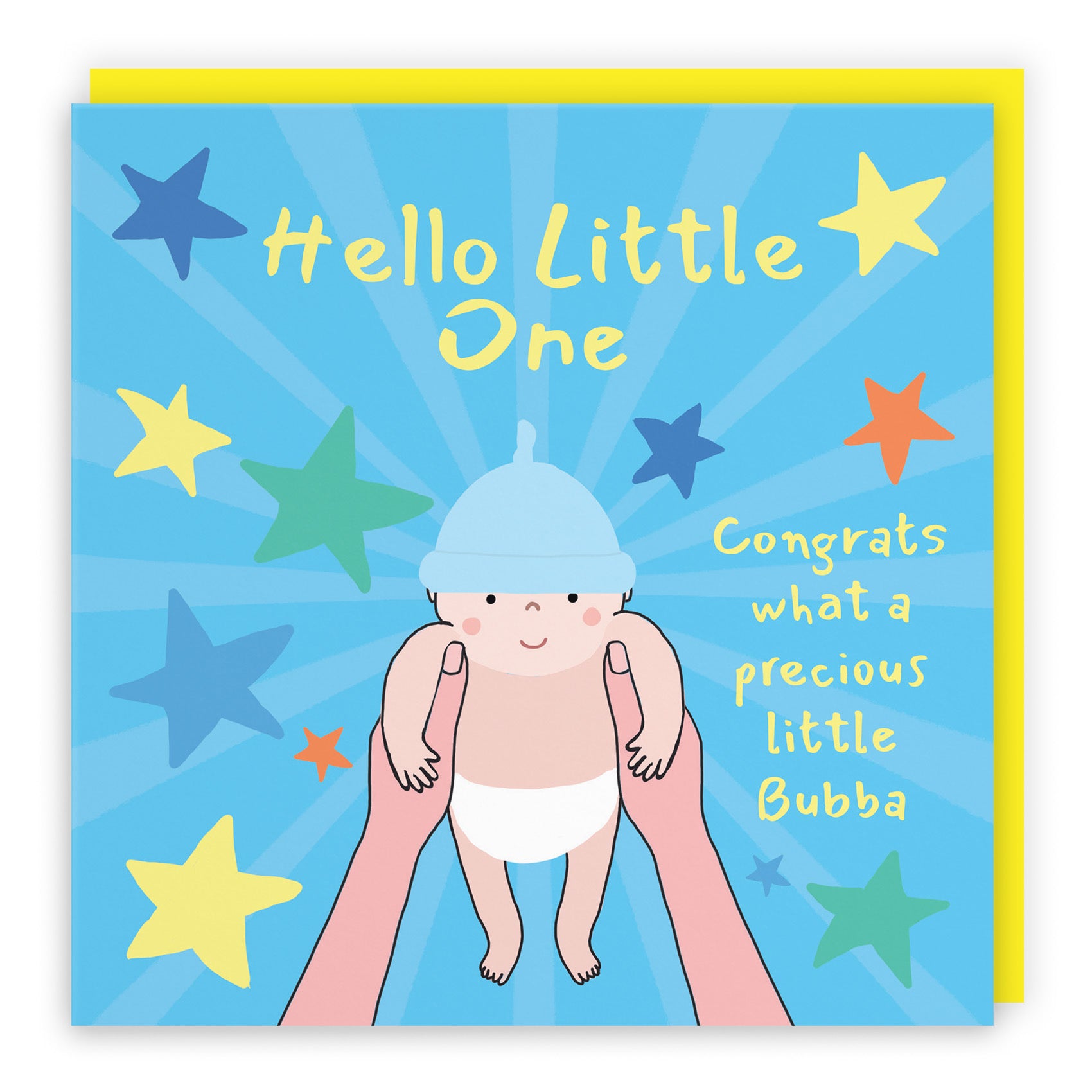 Hello Little One New Baby Boy Congratulations Card Bundle Of Joy Laugh Out Loud - Default Title (GK00599)