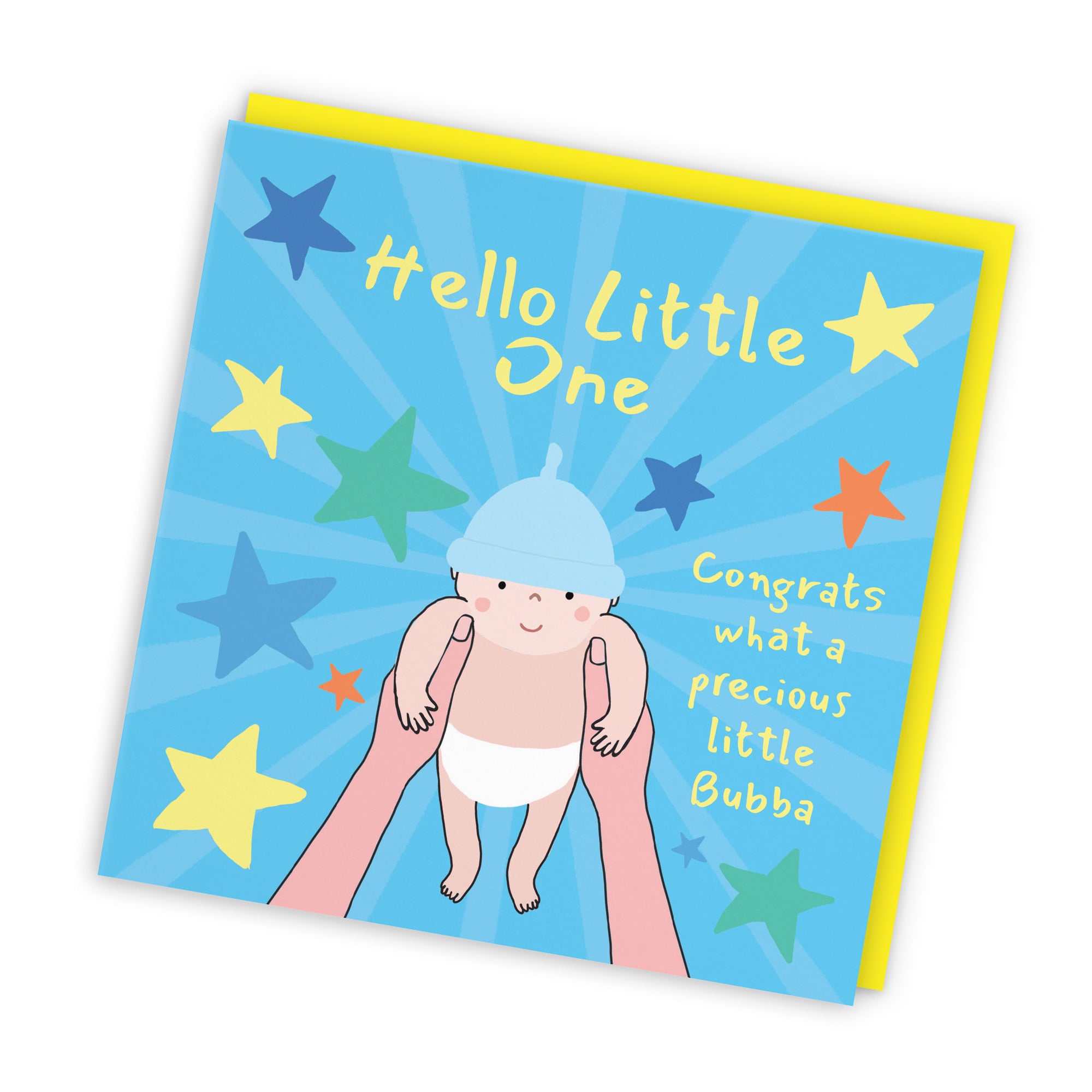 Hello Little One New Baby Boy Congratulations Card Bundle Of Joy Laugh Out Loud - Default Title (GK00599)