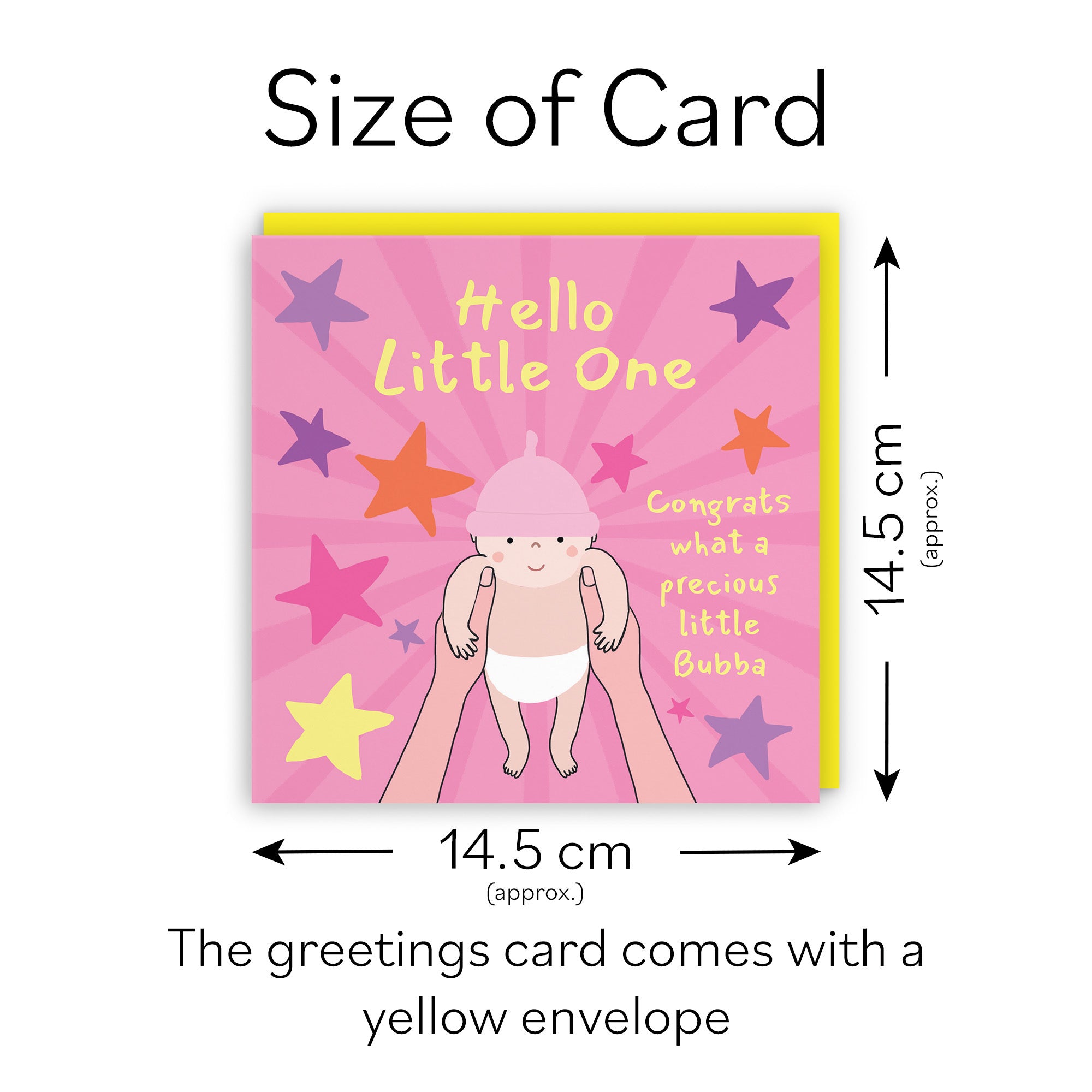 Hello Little One New Baby Girl Congratulations Card Bundle Of Joy Laugh Out Loud - Default Title (GK00600)