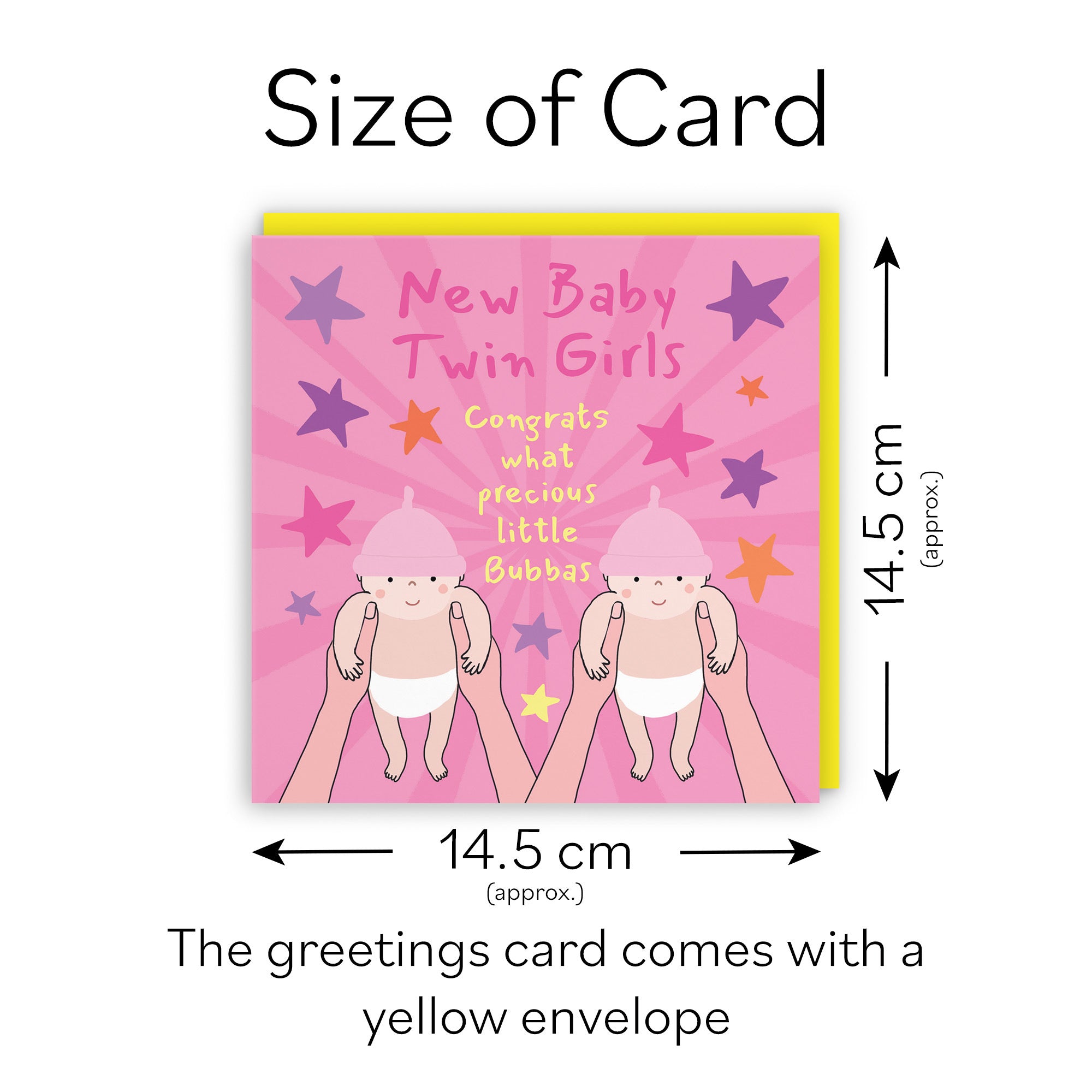 Twins New Baby Girls Congratulations Card Bundle Of Joy Laugh Out Loud - Default Title (GK00605)