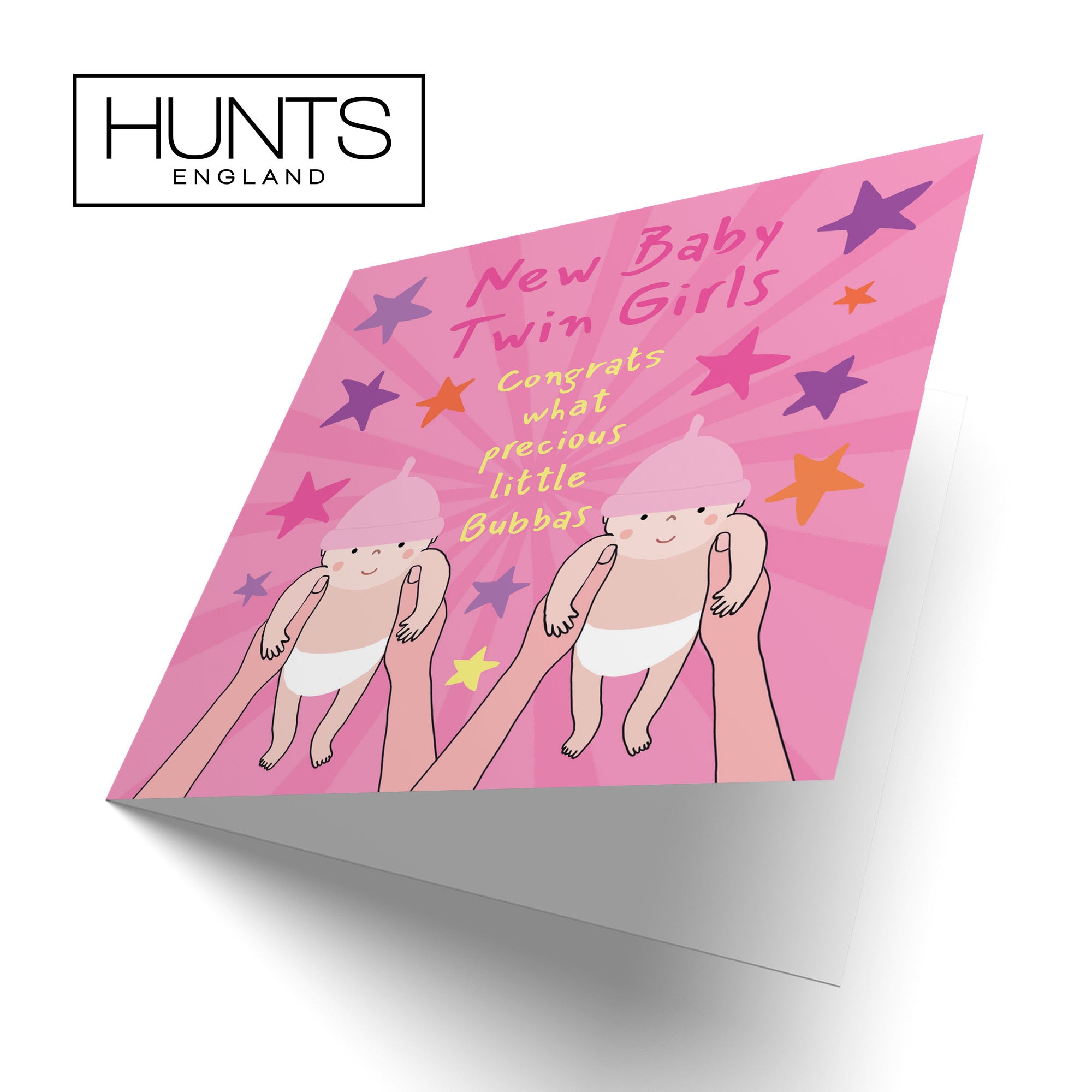 Twins New Baby Girls Congratulations Card Bundle Of Joy Laugh Out Loud - Default Title (GK00605)