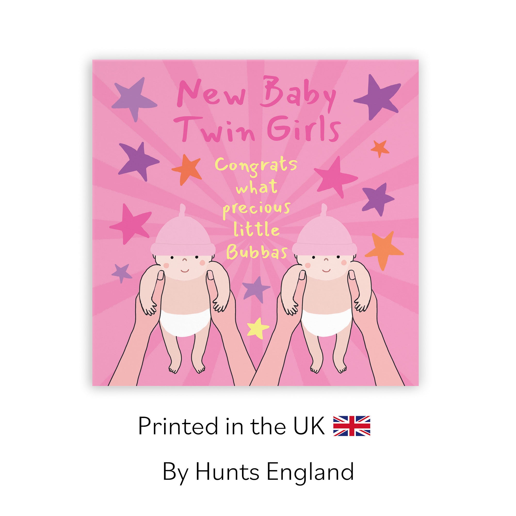 Twins New Baby Girls Congratulations Card Bundle Of Joy Laugh Out Loud - Default Title (GK00605)