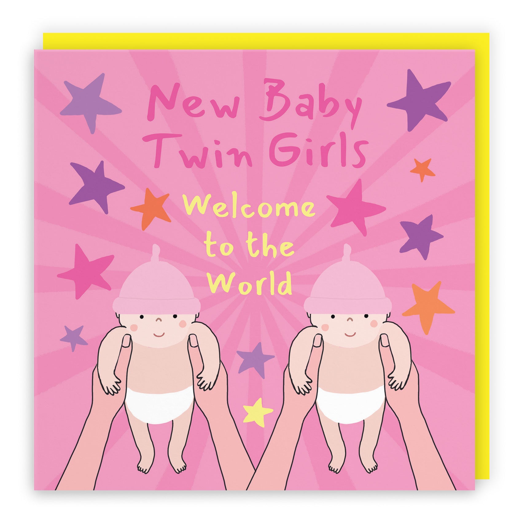 Twins Welcome To The World New Baby Girls Congratulations Card Bundle Of Joy Laugh Out Loud - Default Title (GK00608)