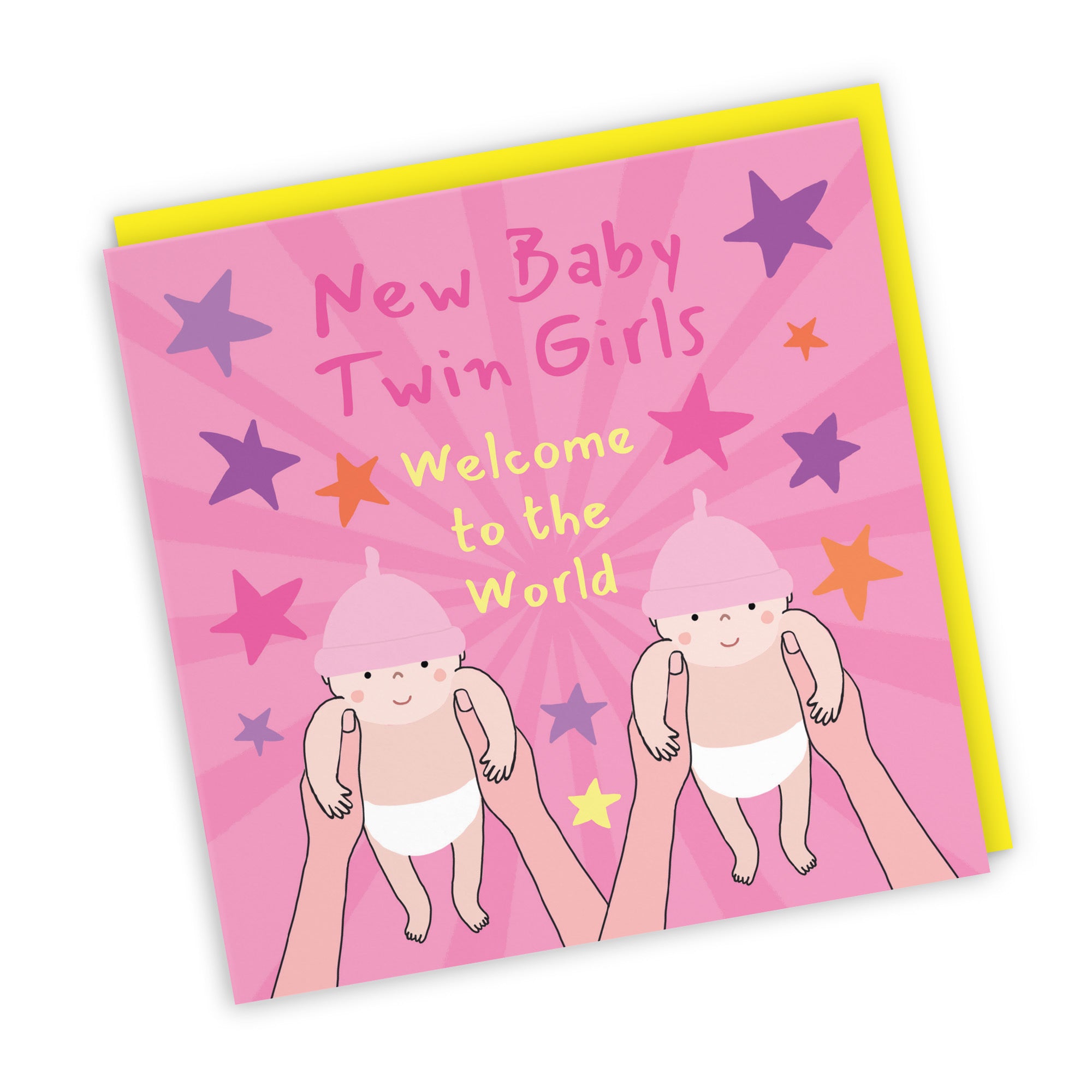 Twins Welcome To The World New Baby Girls Congratulations Card Bundle Of Joy Laugh Out Loud - Default Title (GK00608)