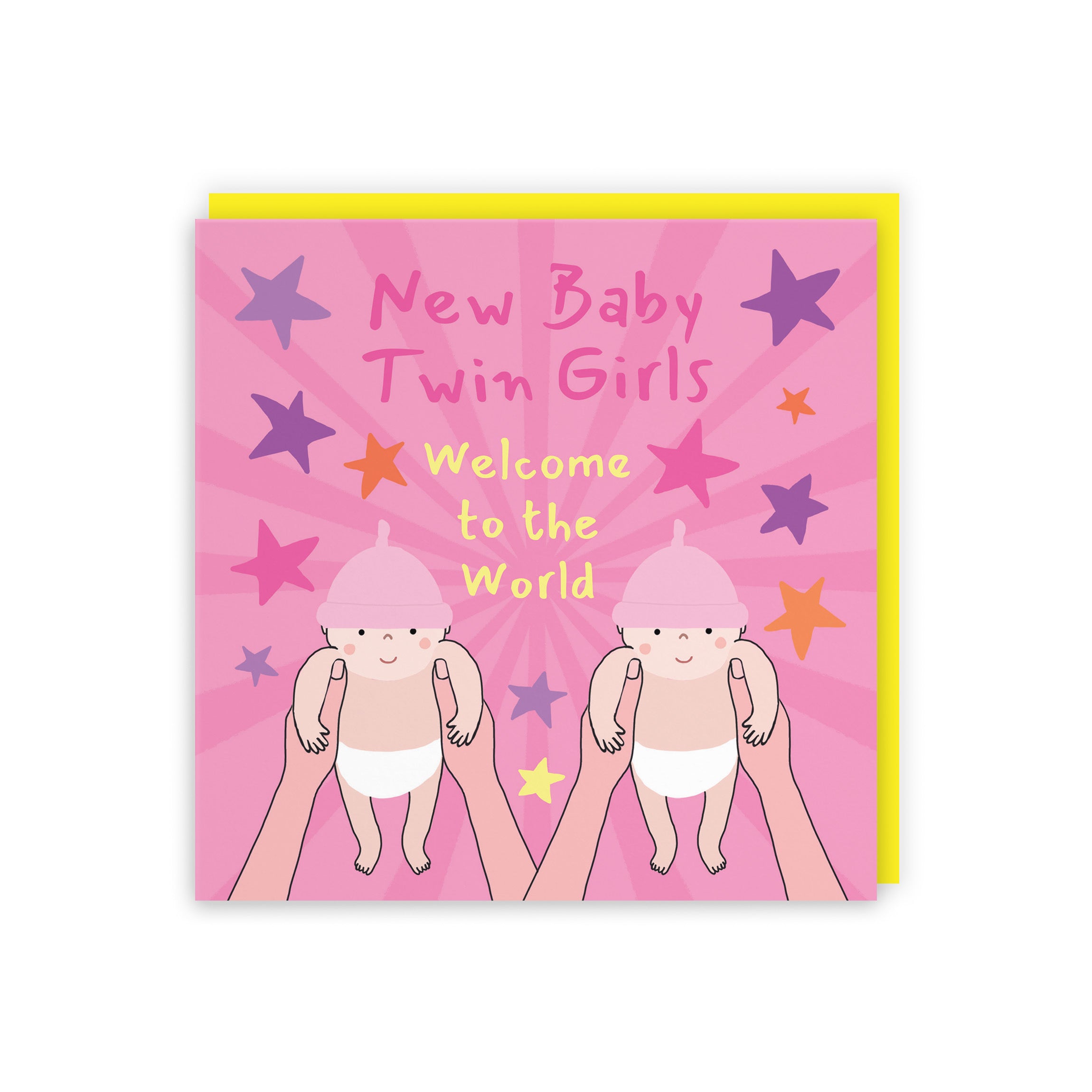 Twins Welcome To The World New Baby Girls Congratulations Card Bundle Of Joy Laugh Out Loud - Default Title (GK00608)