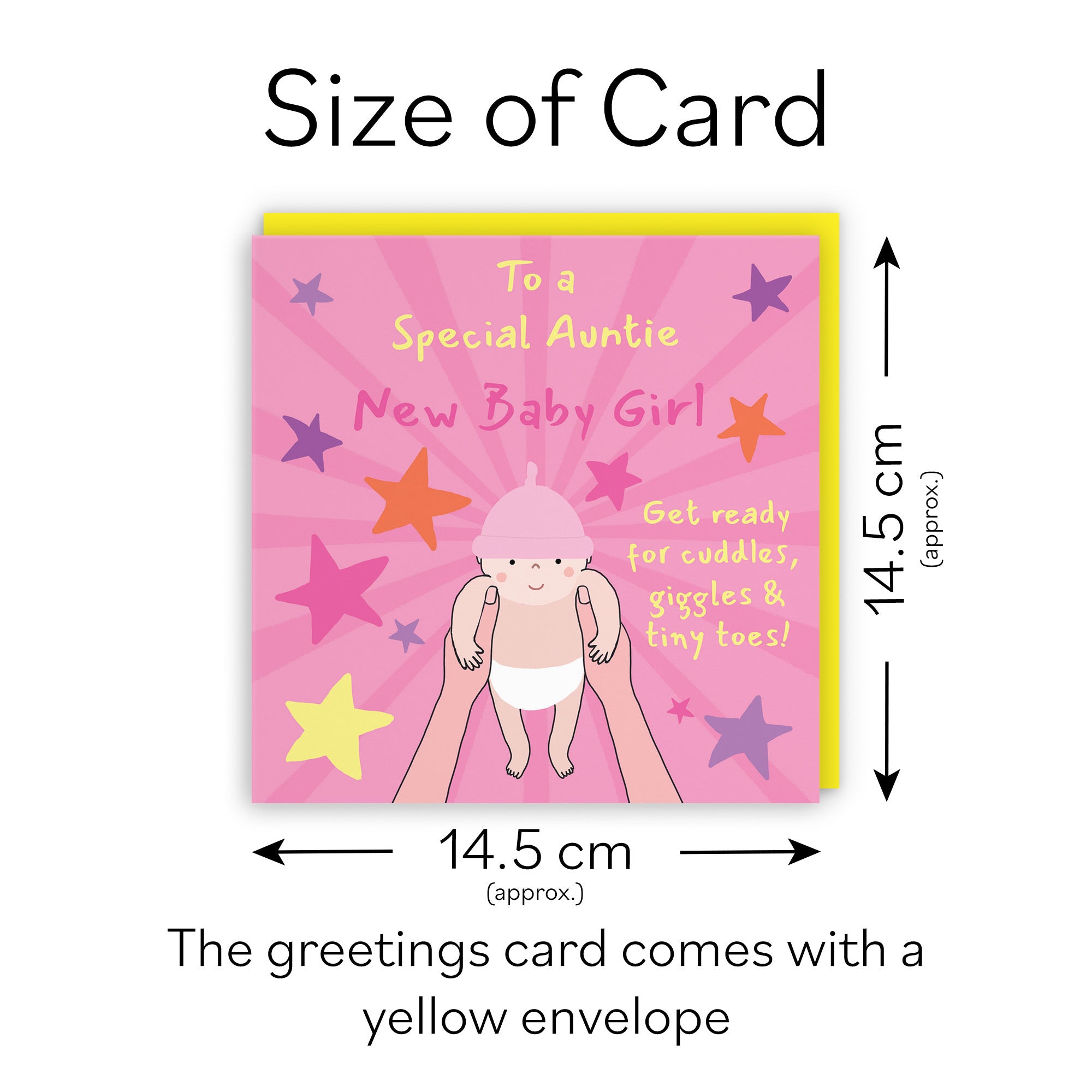 New Baby Girl Congratulations Card For Auntie Bundle Of Joy Laugh Out Loud - Default Title (GK00617)