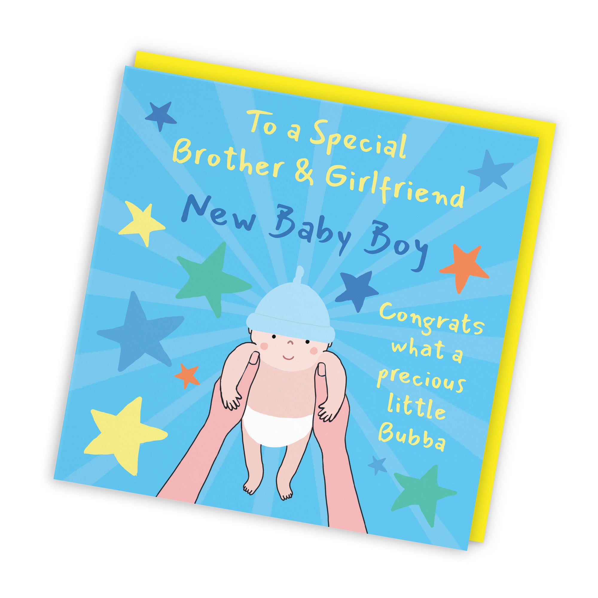 New Baby Boy Congratulations Card For Brother And Girlfriend Bundle Of Joy Laugh Out Loud - Default Title (GK00622)