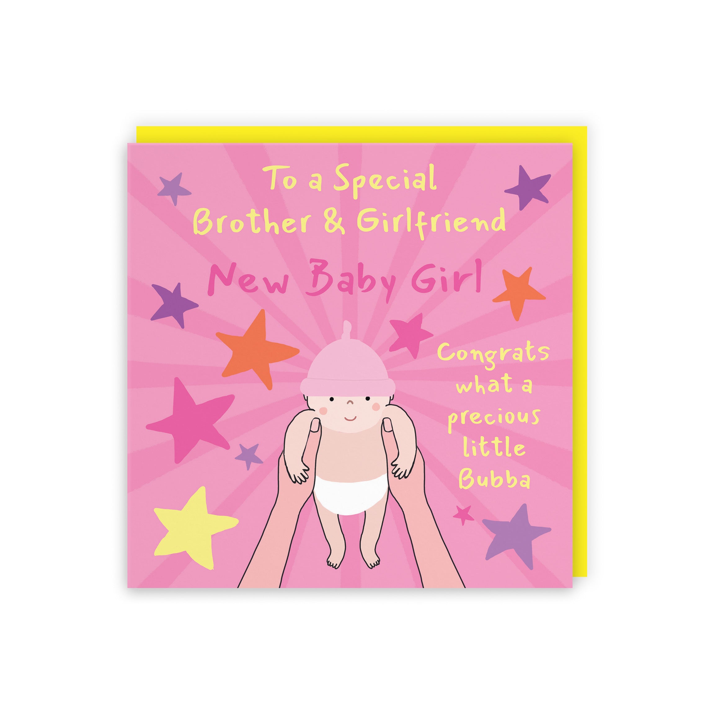 New Baby Girl Congratulations Card For Brother And Girlfriend Bundle Of Joy Laugh Out Loud - Default Title (GK00623)