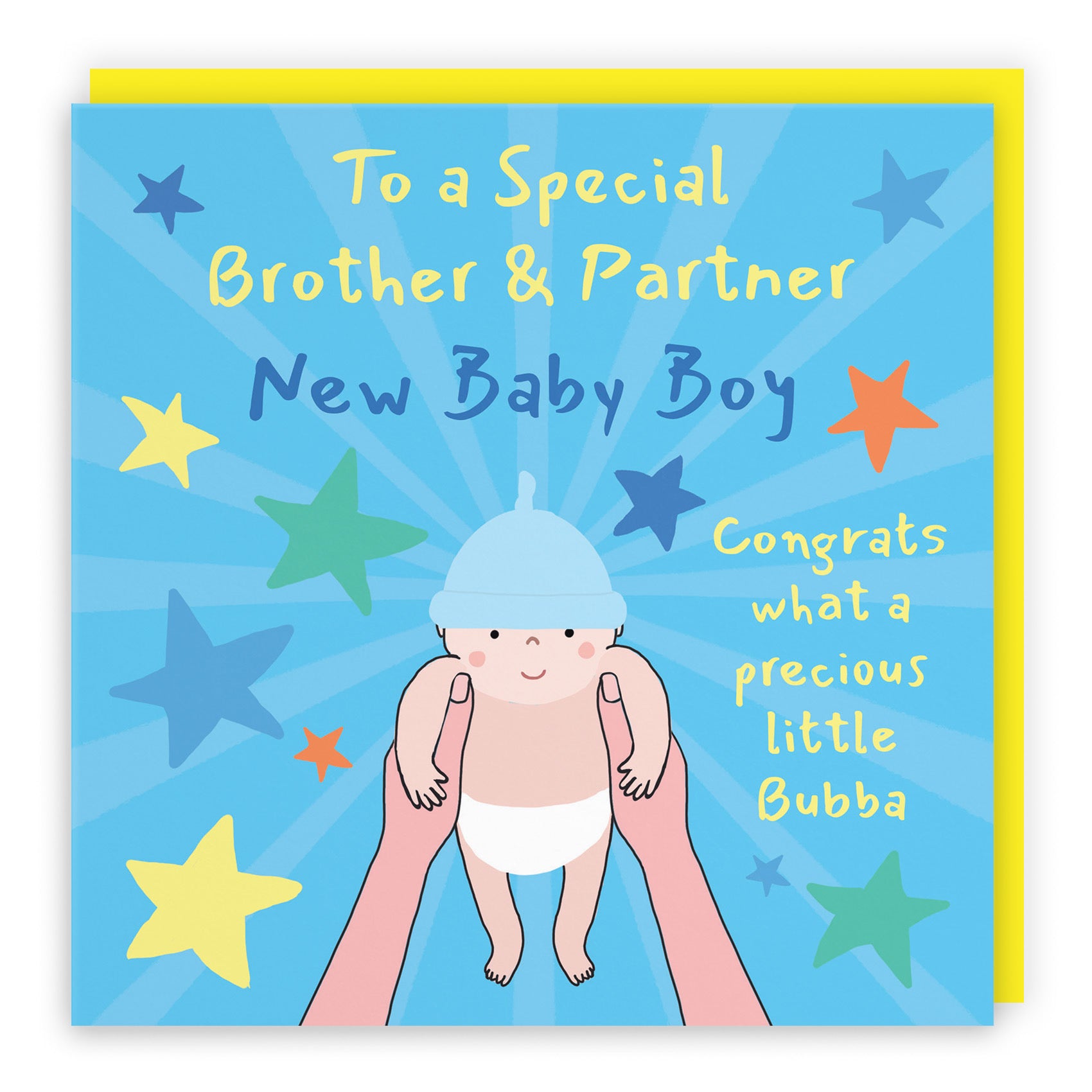 New Baby Boy Congratulations Card For Brother And Partner Bundle Of Joy Laugh Out Loud - Default Title (GK00624)