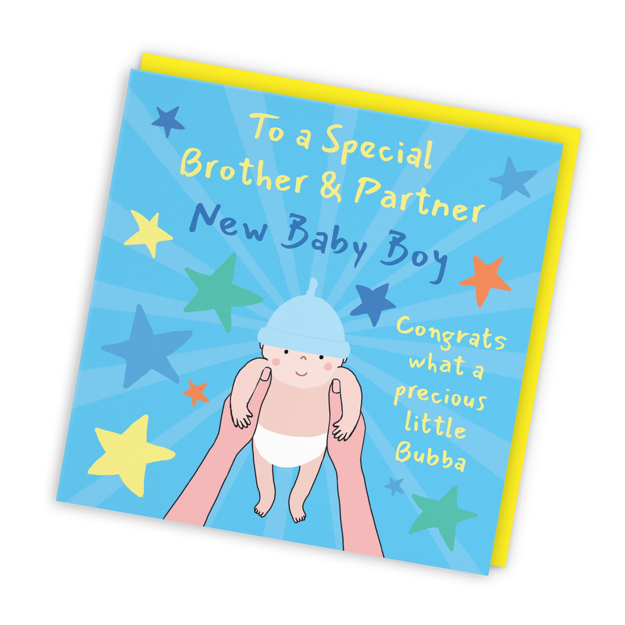 New Baby Boy Congratulations Card For Brother And Partner Bundle Of Joy Laugh Out Loud - Default Title (GK00624)