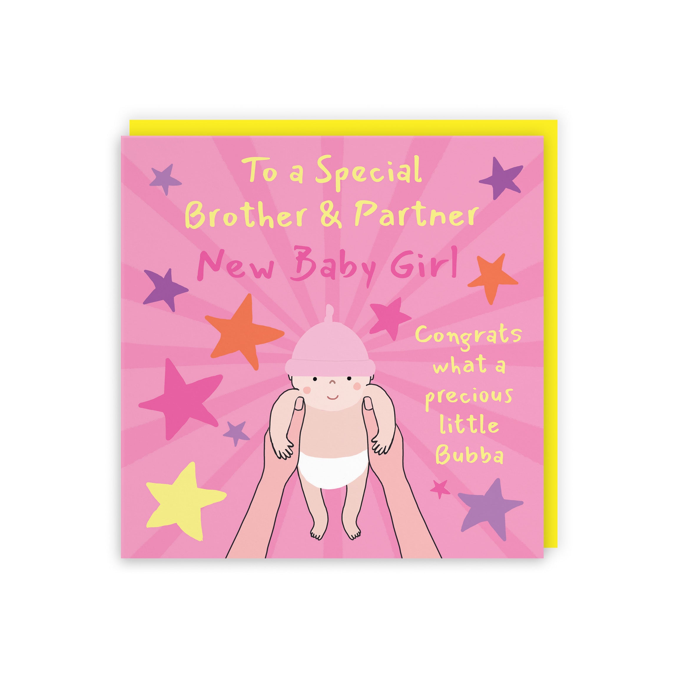 New Baby Girl Congratulations Card For Brother And Partner Bundle Of Joy Laugh Out Loud - Default Title (GK00625)