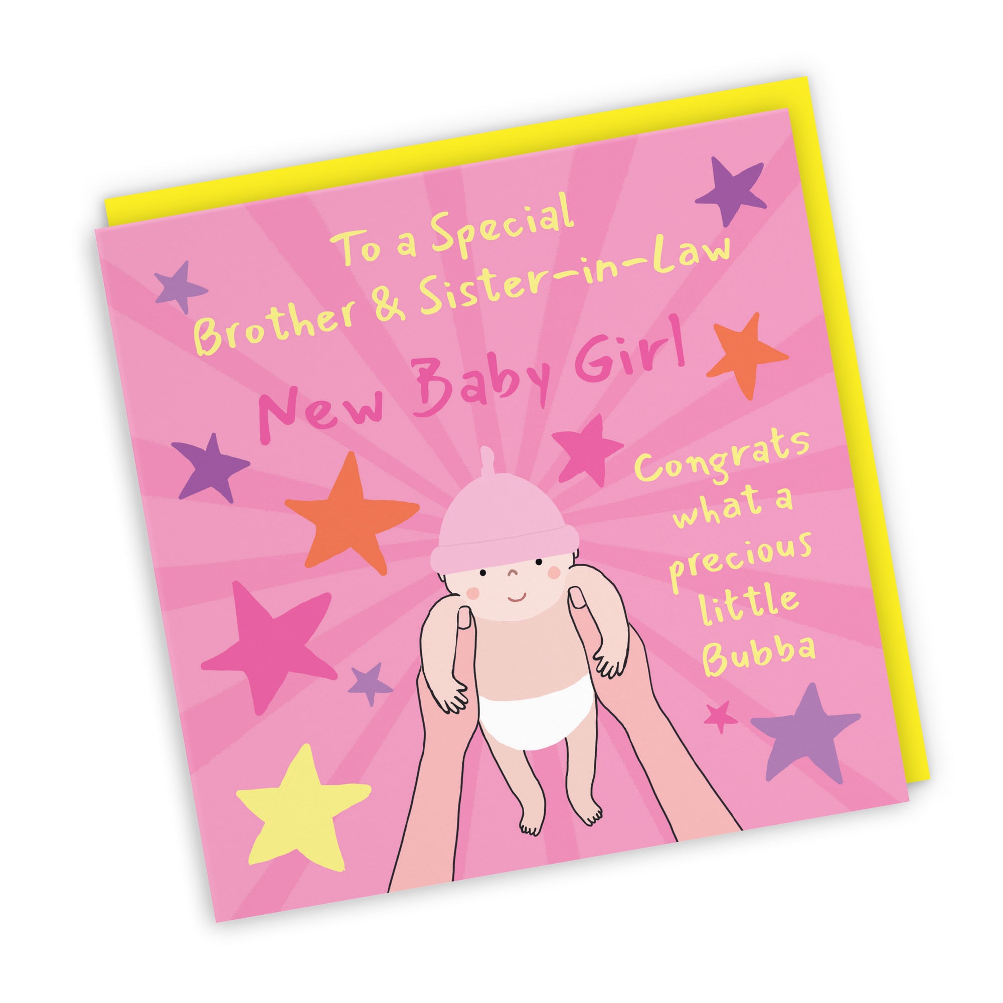 New Baby Girl Congratulations Card For Brother And Sister-in-Law Bundle Of Joy Laugh Out Loud - Default Title (GK00627)