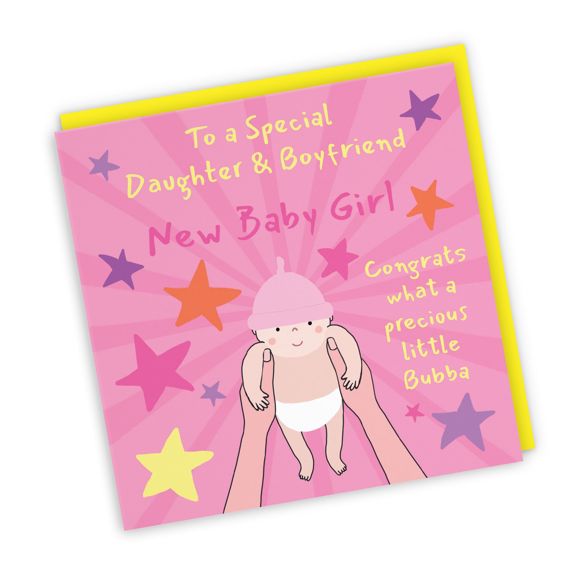 New Baby Girl Congratulations Card For Daughter And Boyfriend Bundle Of Joy Laugh Out Loud - Default Title (GK00633)
