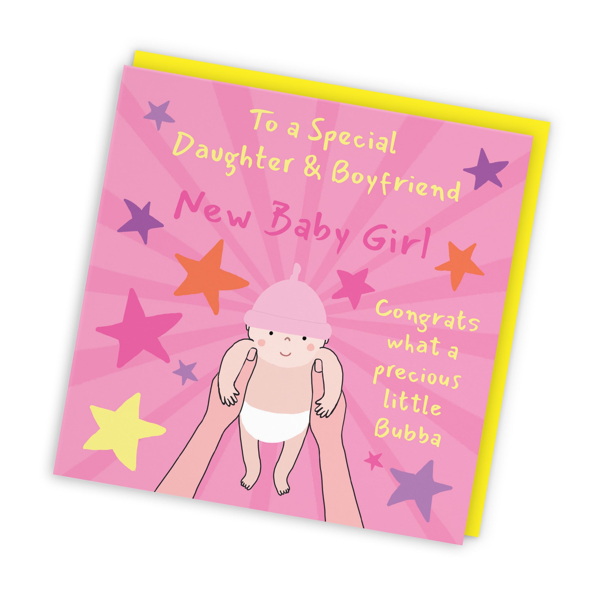 New Baby Girl Congratulations Card For Daughter And Boyfriend Bundle Of Joy Laugh Out Loud - Default Title (GK00633)