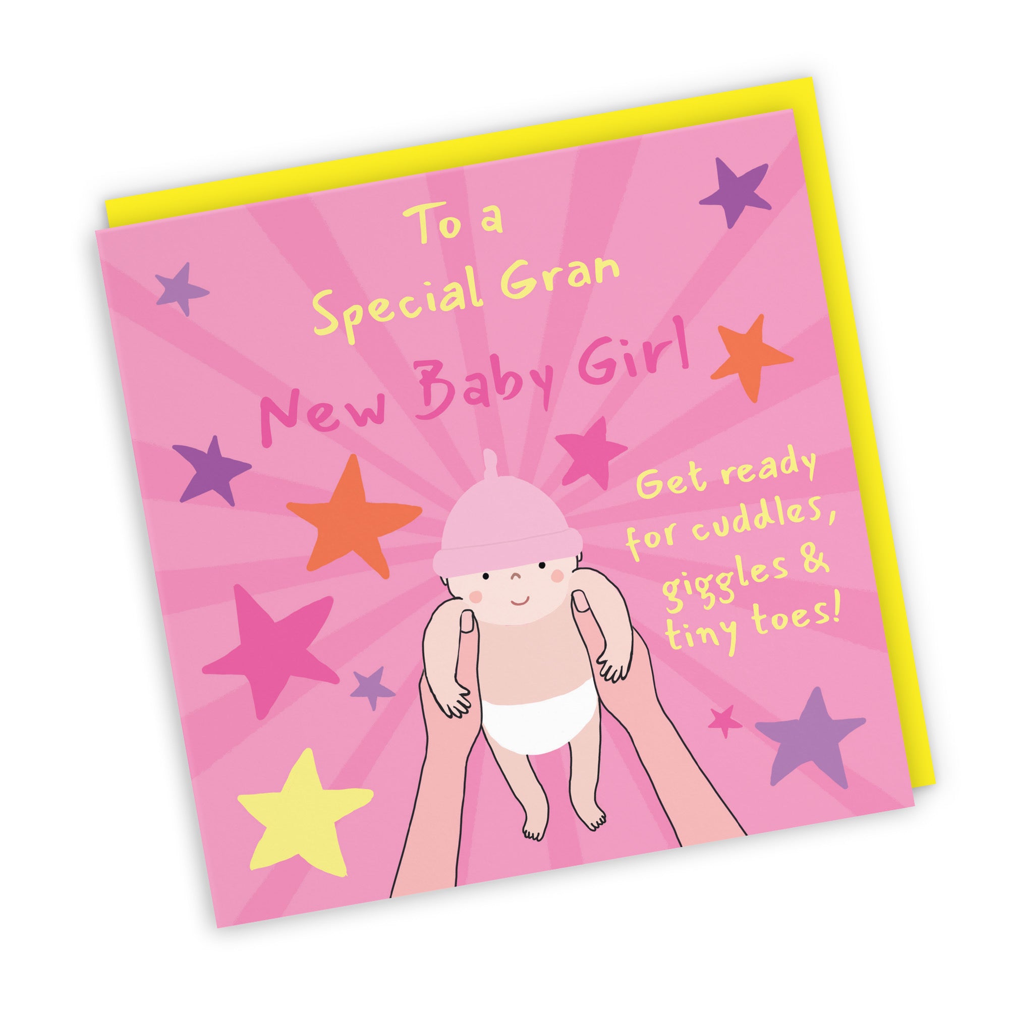 New Baby Girl Congratulations Card For Gran Bundle Of Joy Laugh Out Loud - Default Title (GK00643)