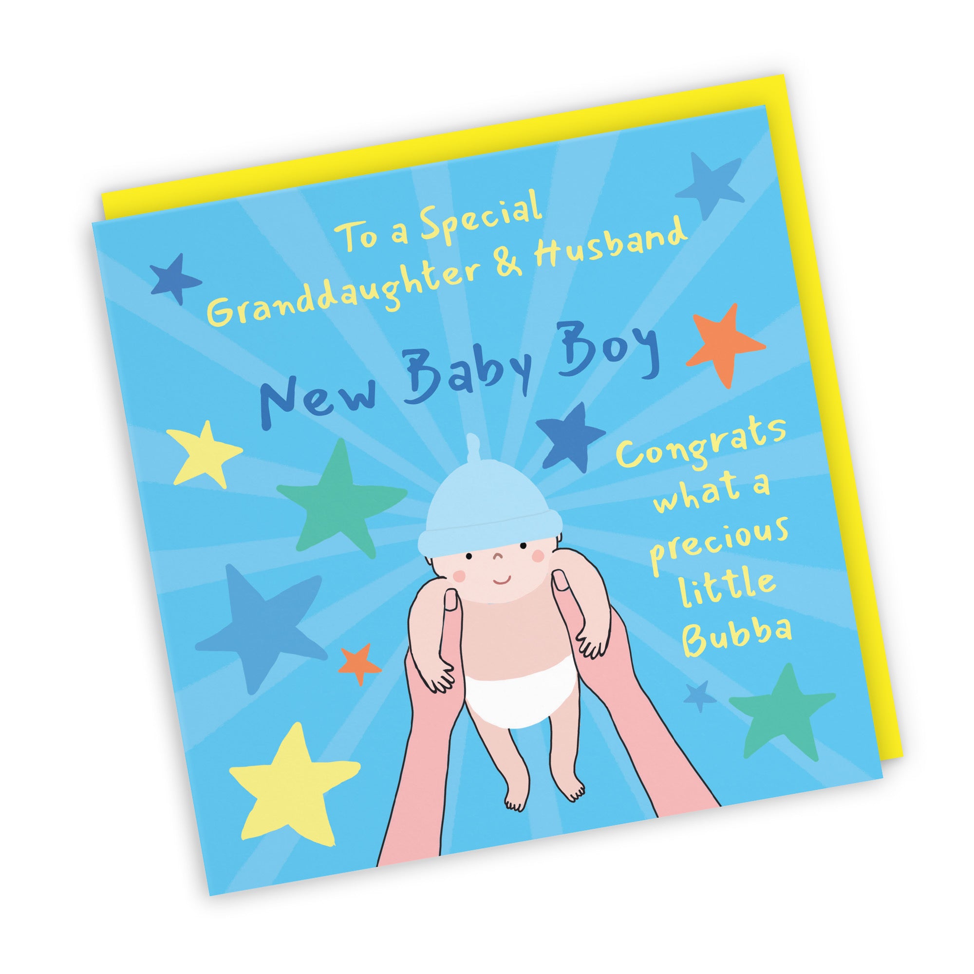 New Baby Boy Congratulations Card For Granddaughter And Husband Bundle Of Joy Laugh Out Loud - Default Title (GK00646)