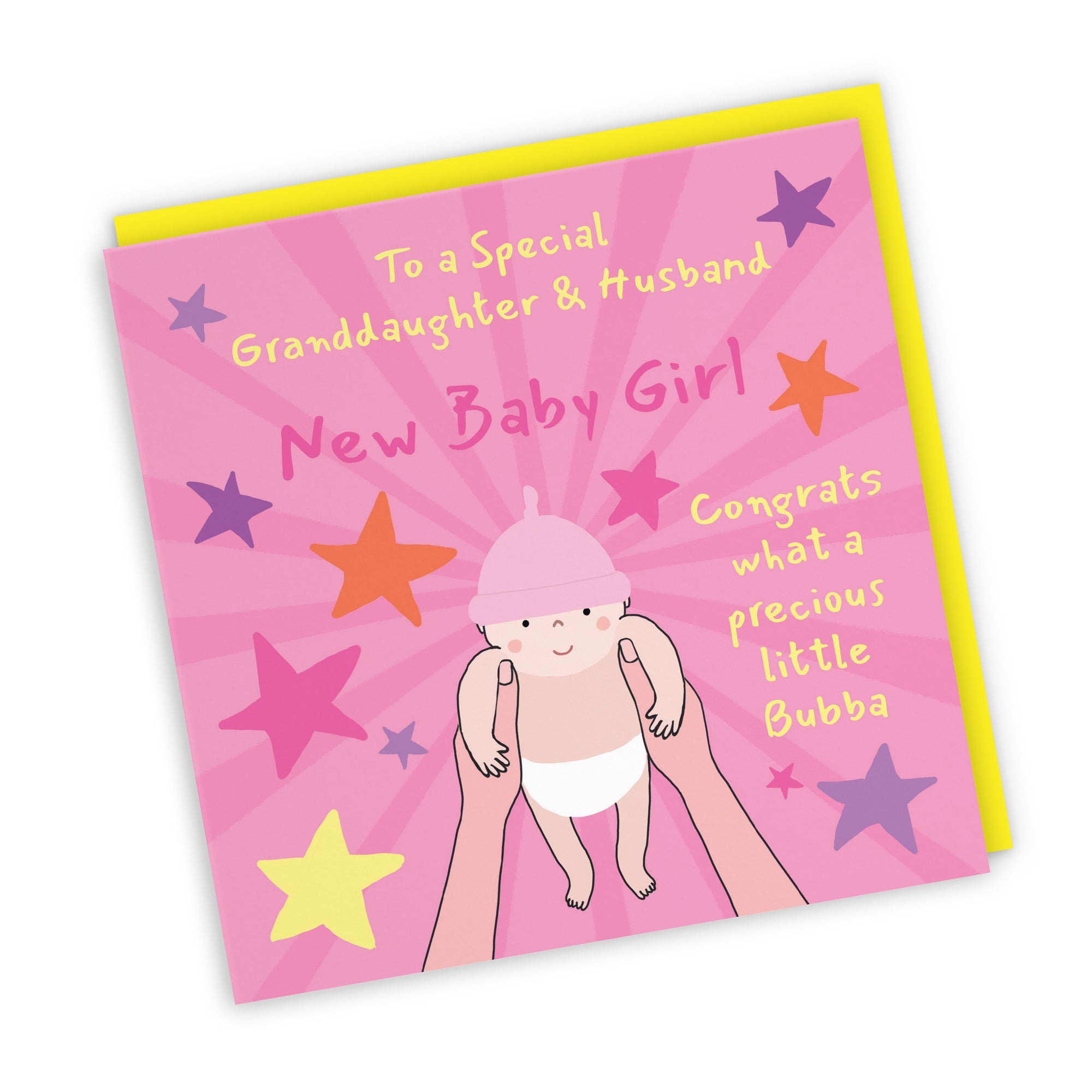 New Baby Girl Congratulations Card For Granddaughter And Husband Bundle Of Joy Laugh Out Loud - Default Title (GK00647)