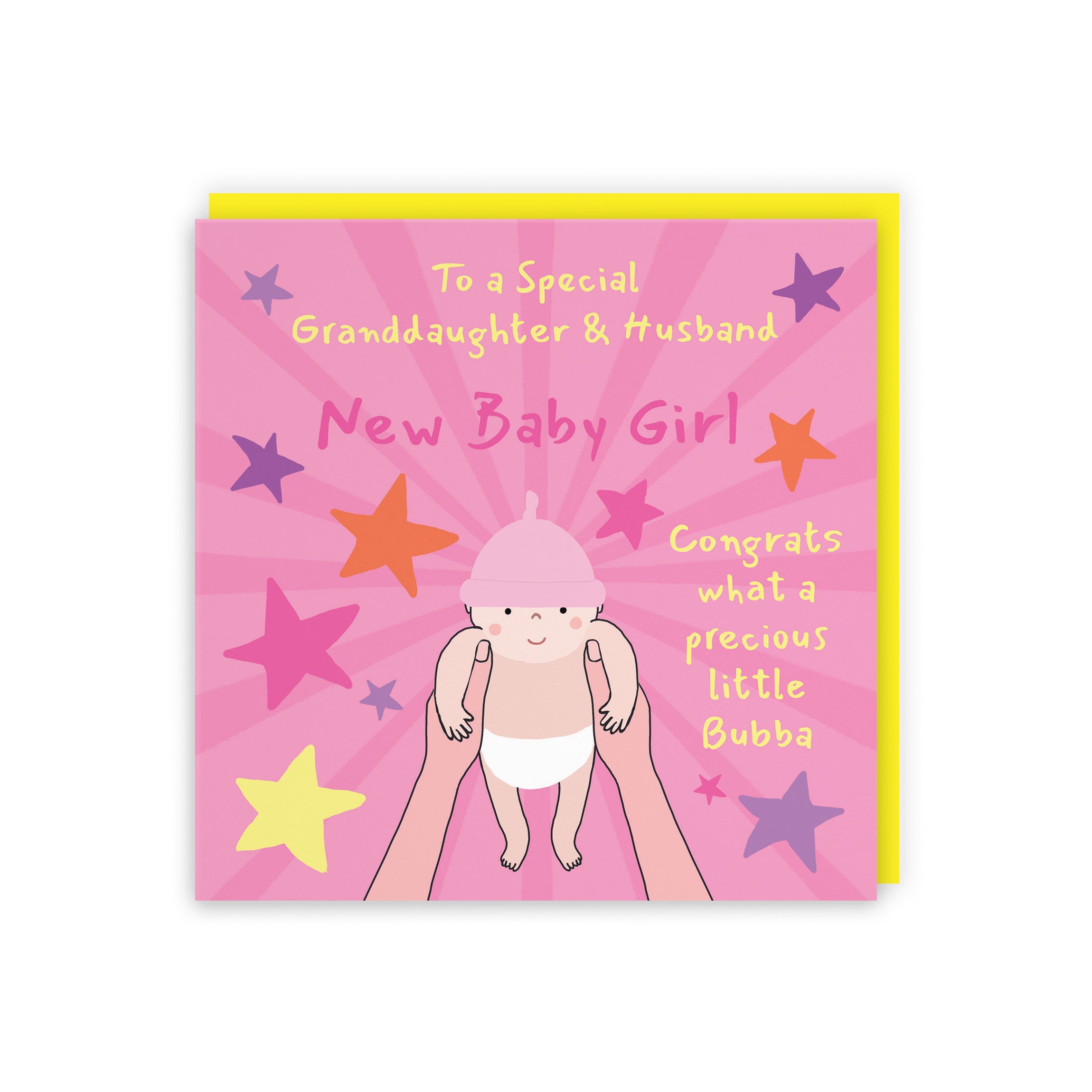 New Baby Girl Congratulations Card For Granddaughter And Husband Bundle Of Joy Laugh Out Loud - Default Title (GK00647)