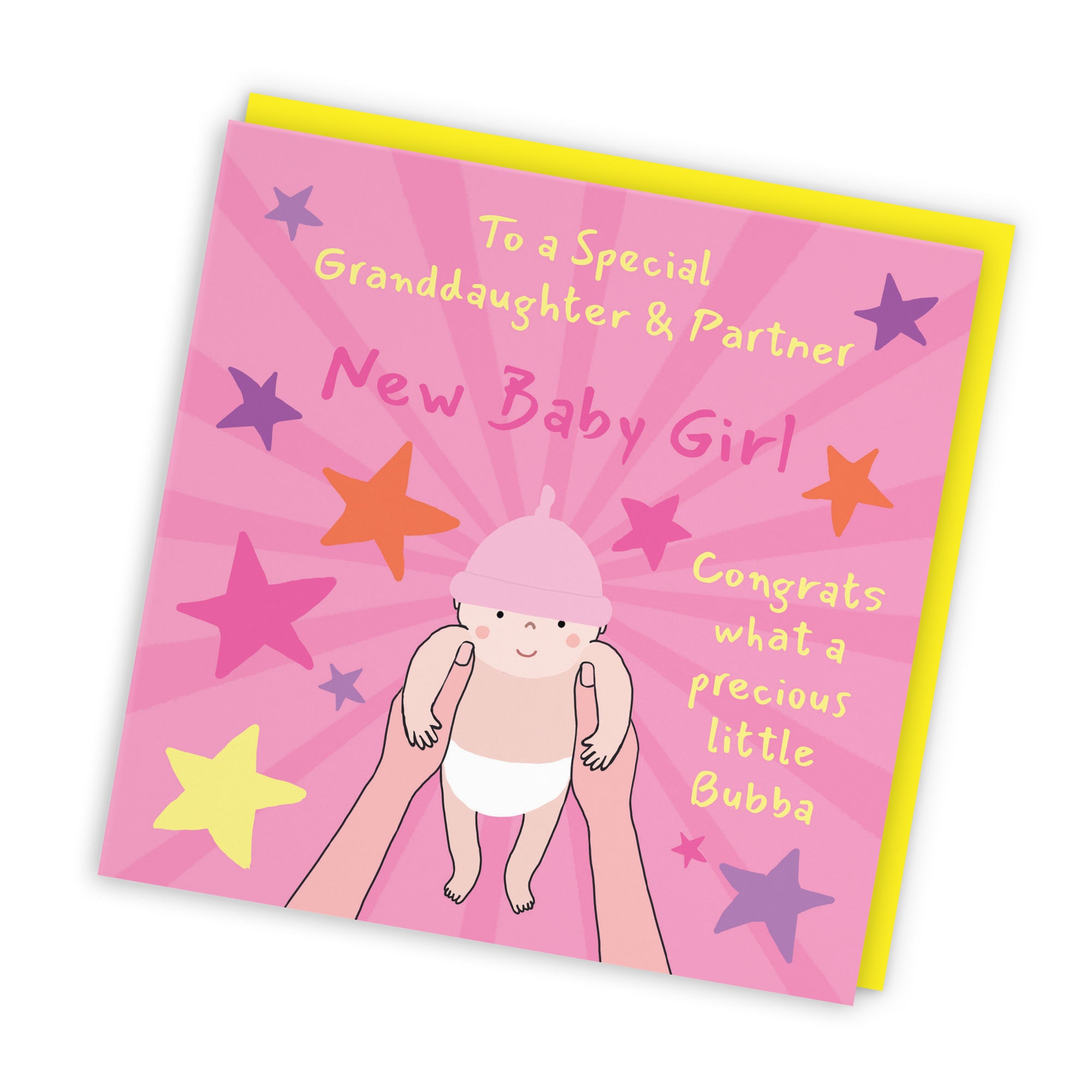 New Baby Girl Congratulations Card For Granddaughter And Partner Bundle Of Joy Laugh Out Loud - Default Title (GK00649)