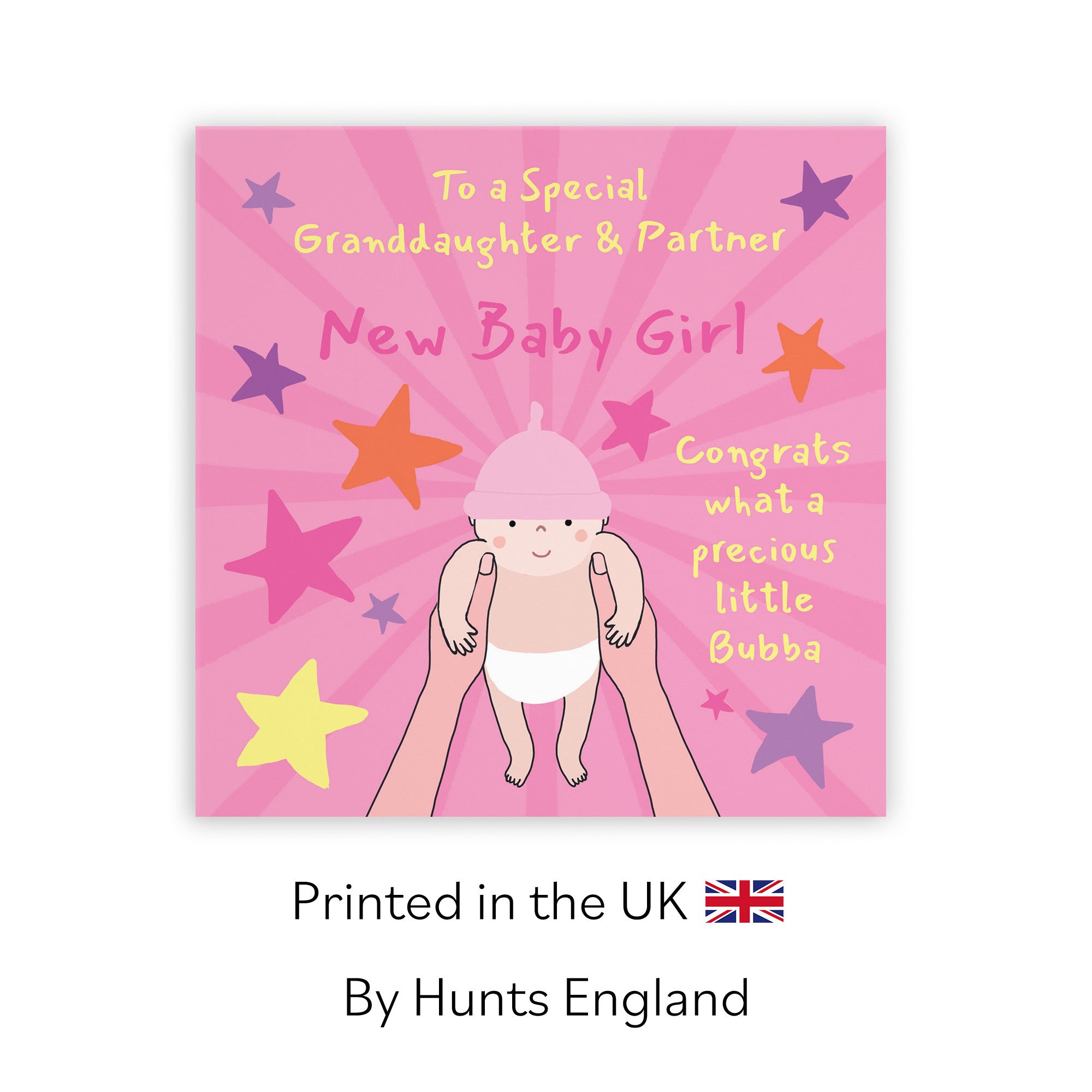 New Baby Girl Congratulations Card For Granddaughter And Partner Bundle Of Joy Laugh Out Loud - Default Title (GK00649)