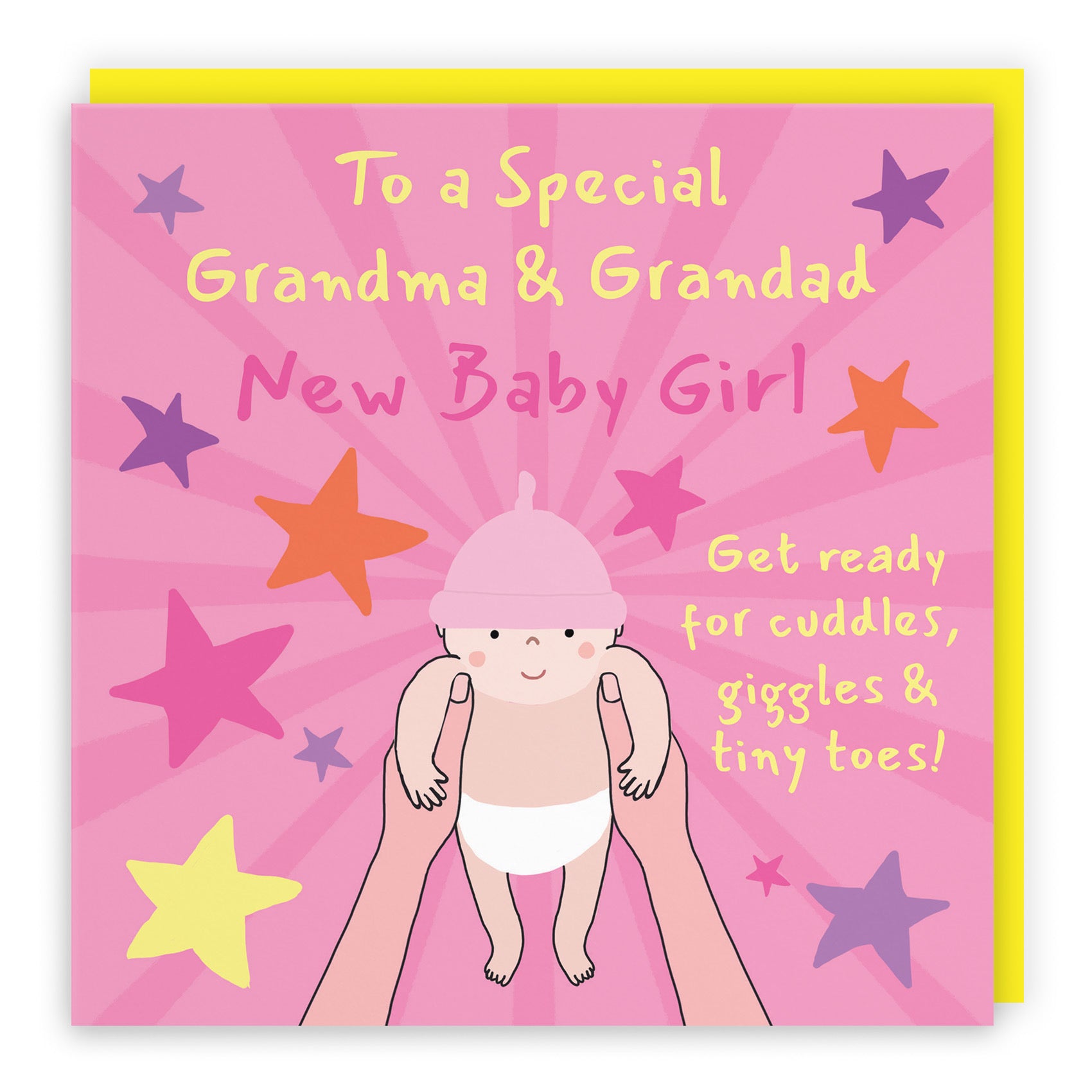 New Baby Girl Congratulations Card For Grandma And Grandad Bundle Of Joy Laugh Out Loud - Default Title (GK00653)