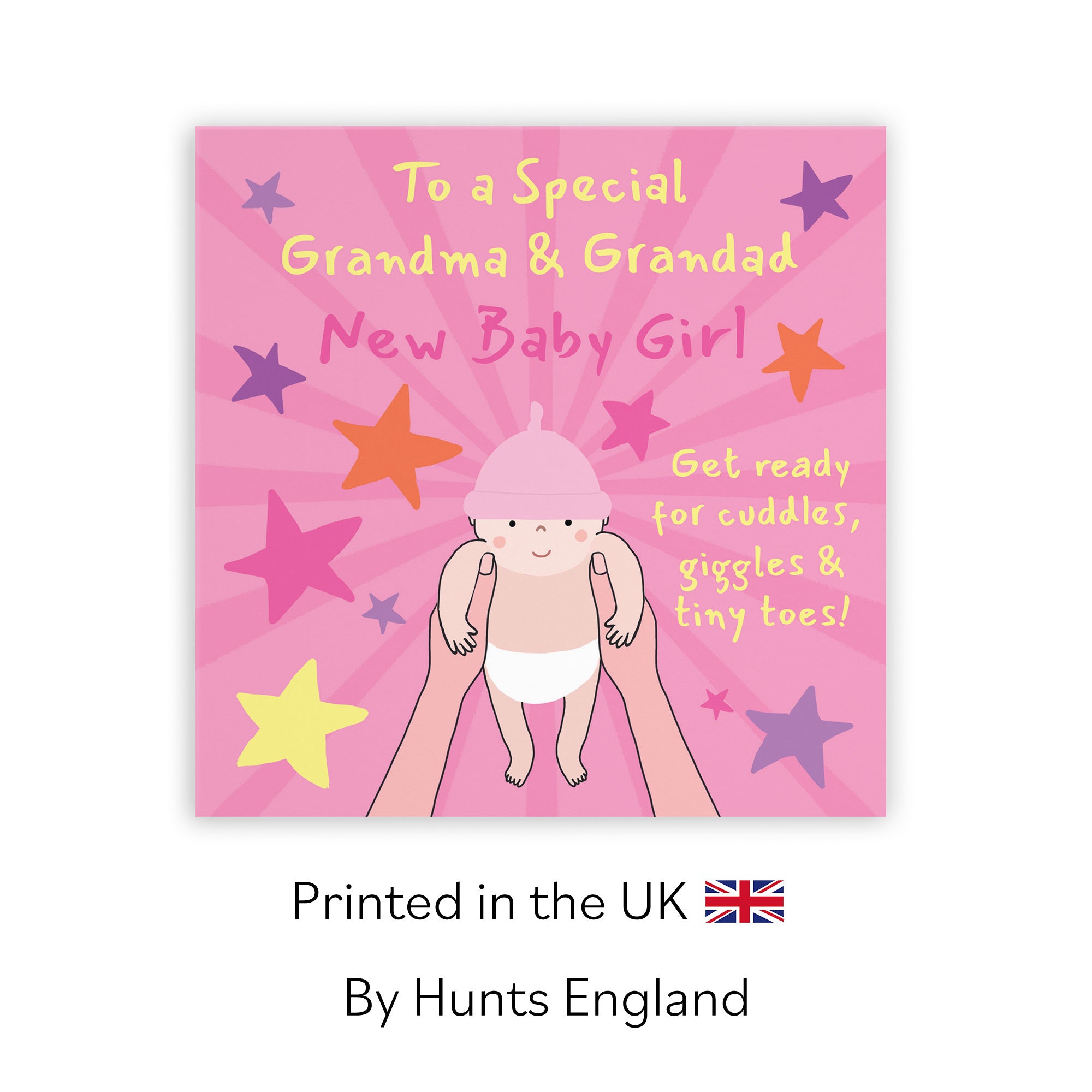 New Baby Girl Congratulations Card For Grandma And Grandad Bundle Of Joy Laugh Out Loud - Default Title (GK00653)