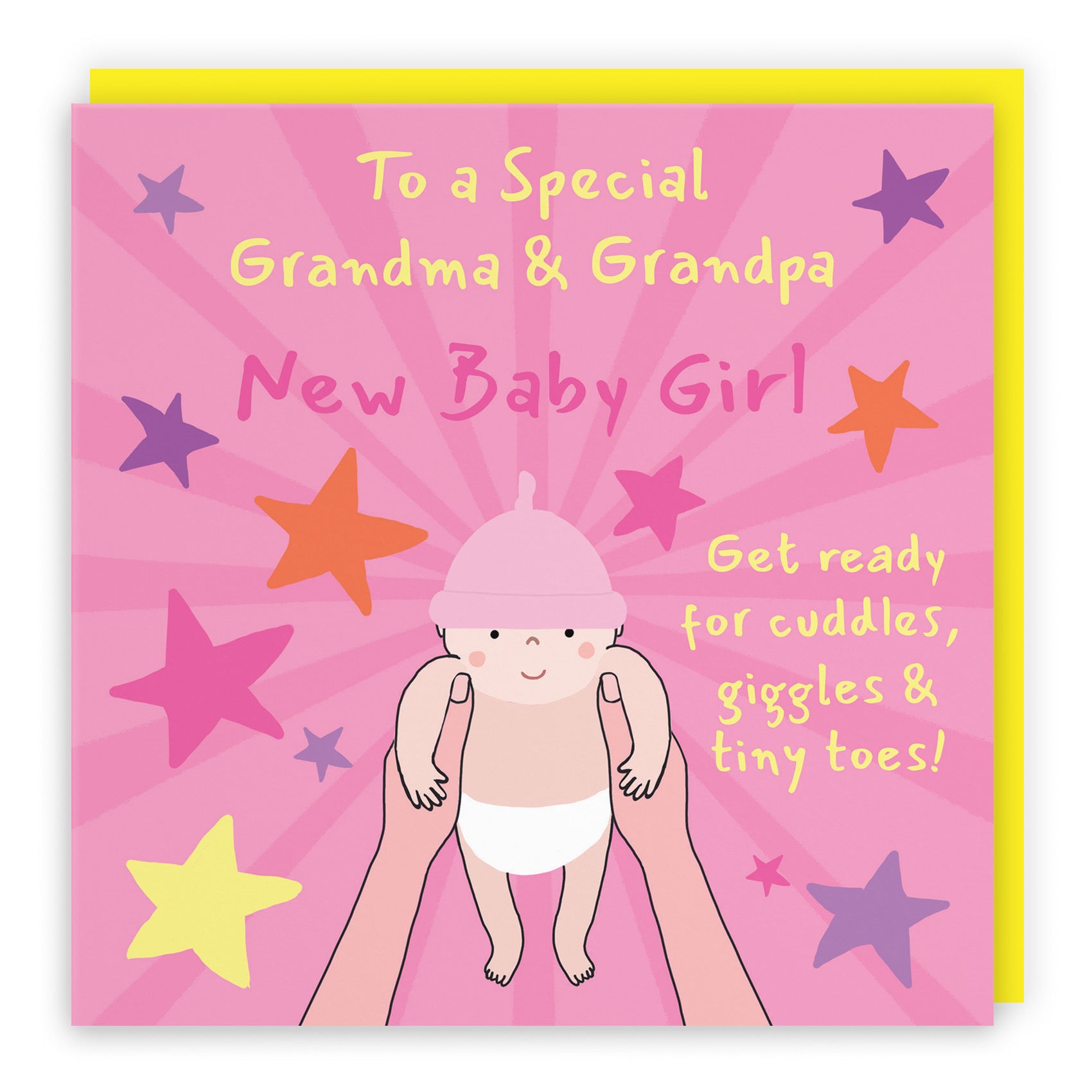 New Baby Girl Congratulations Card For Grandma And Grandpa Bundle Of Joy Laugh Out Loud - Default Title (GK00655)
