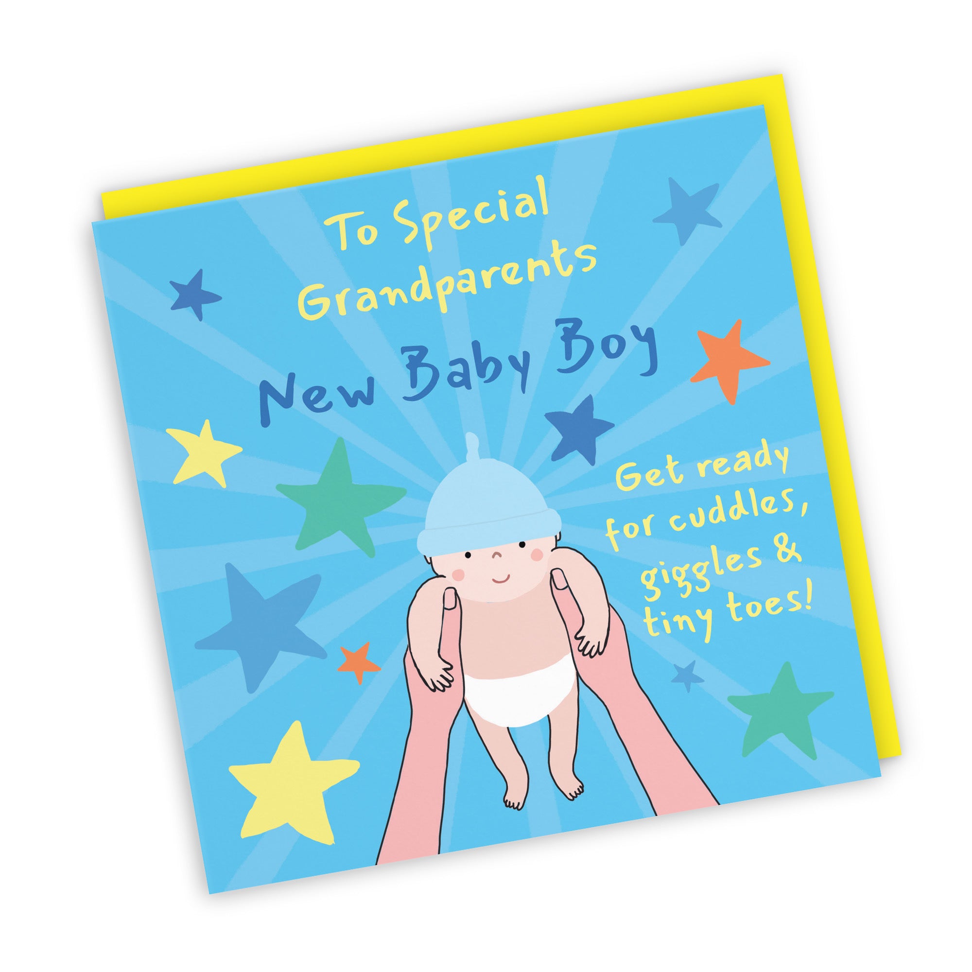 New Baby Boy Congratulations Card For Grandparents Bundle Of Joy Laugh Out Loud - Default Title (GK00656)