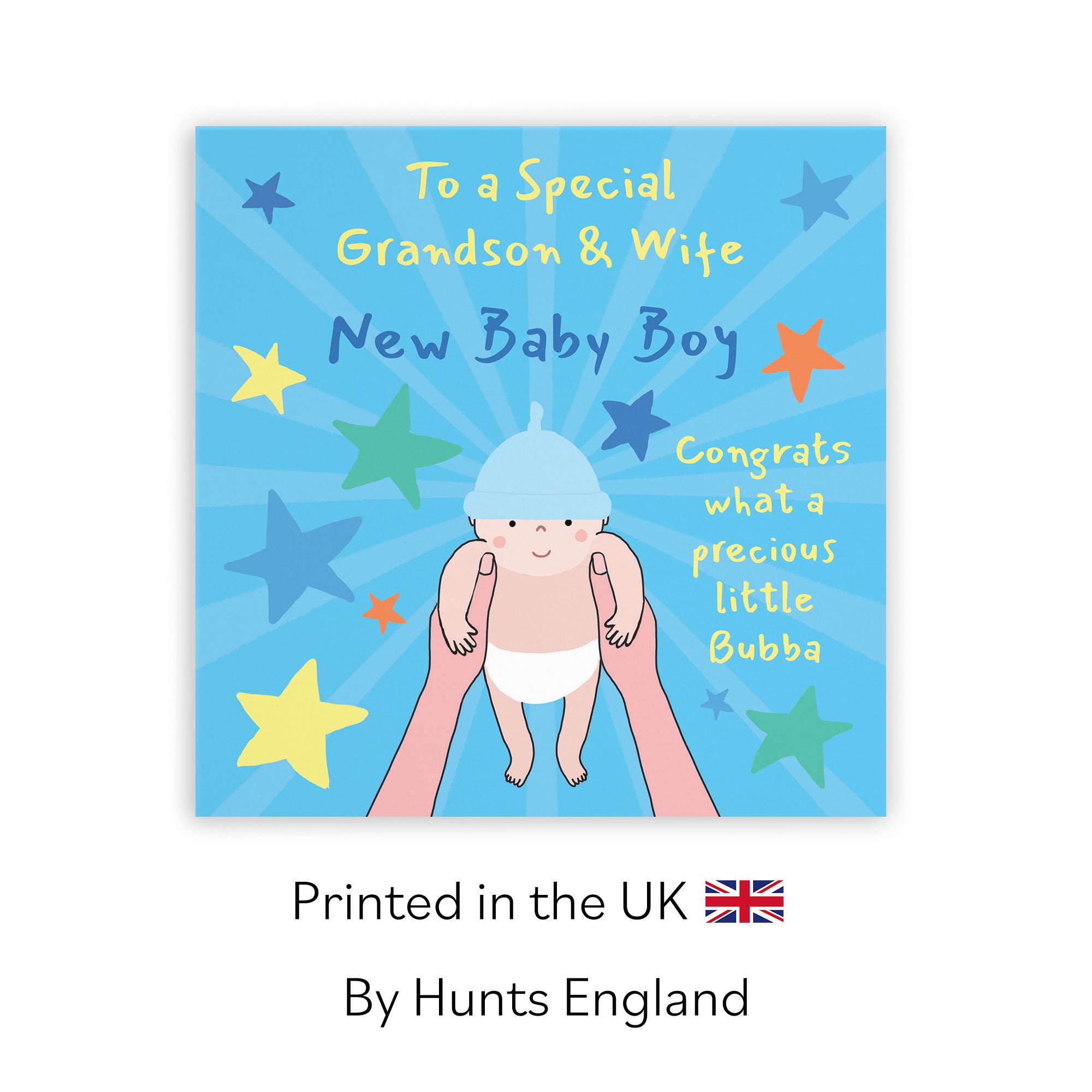 New Baby Boy Congratulations Card For Grandson And Wife Bundle Of Joy Laugh Out Loud - Default Title (GK00658)