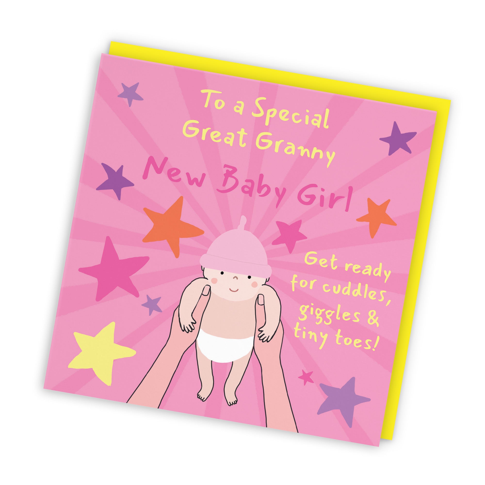 New Baby Girl Congratulations Card For Great Granny Bundle Of Joy Laugh Out Loud - Default Title (GK00665)