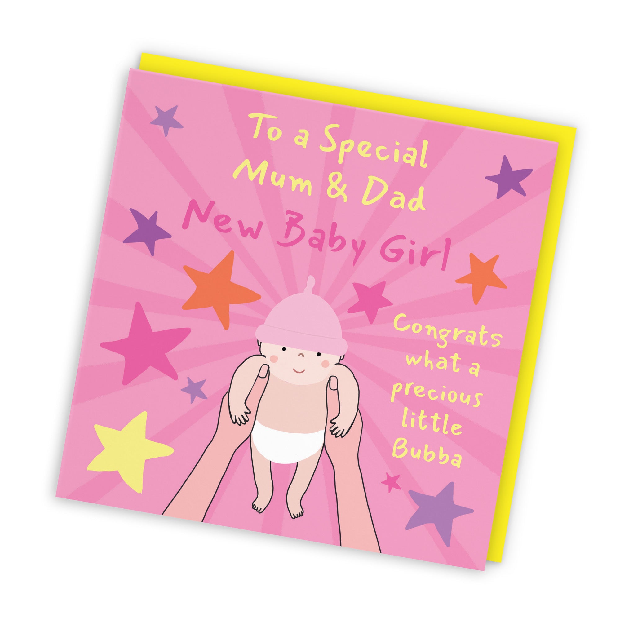 New Baby Girl Congratulations Card For Mum And Dad Bundle Of Joy Laugh Out Loud - Default Title (GK00671)