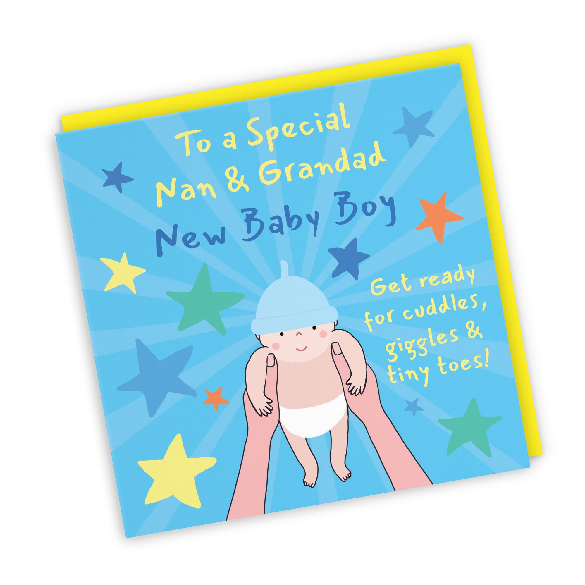 New Baby Boy Congratulations Card For Nan And Grandad Bundle Of Joy Laugh Out Loud - Default Title (GK00680)