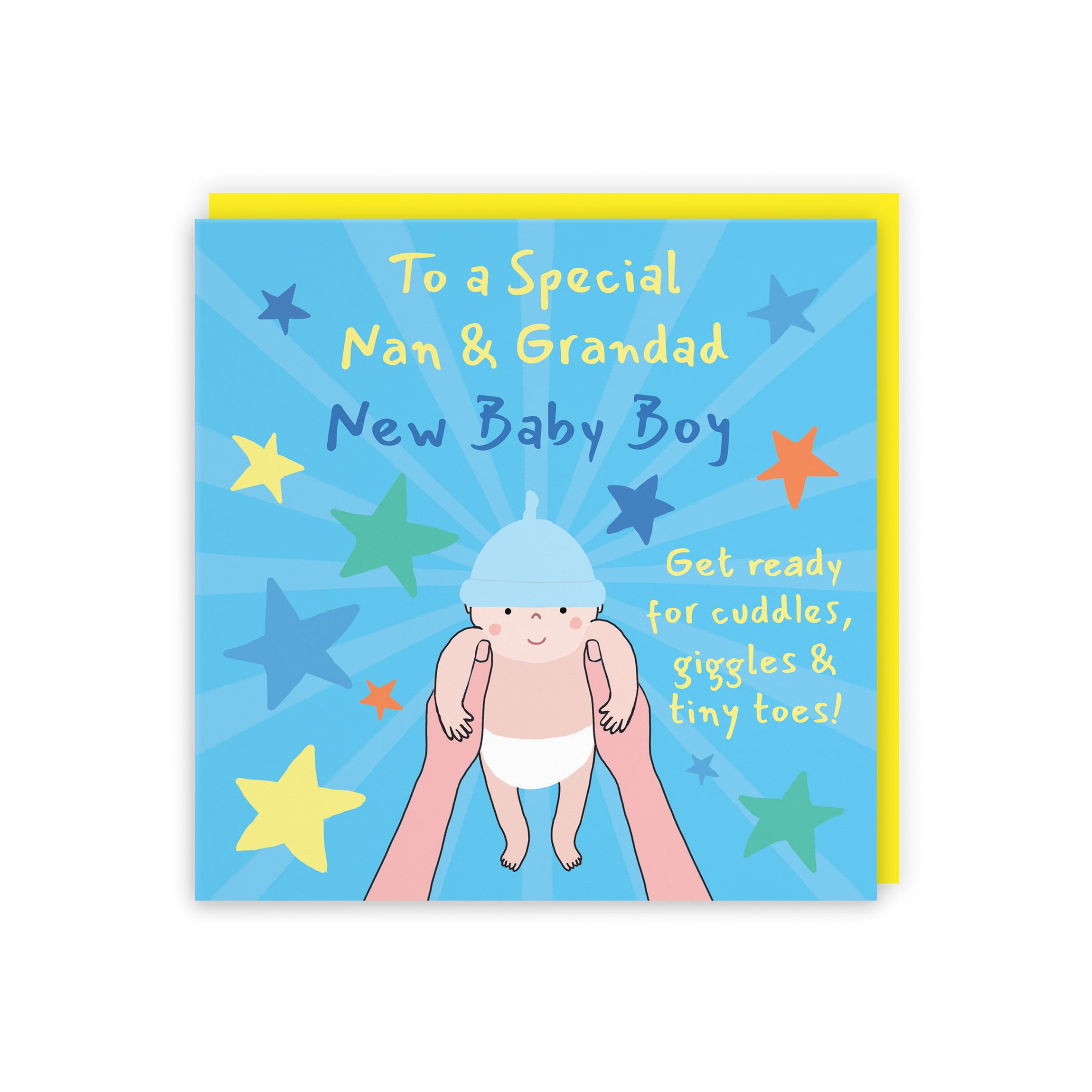 New Baby Boy Congratulations Card For Nan And Grandad Bundle Of Joy Laugh Out Loud - Default Title (GK00680)