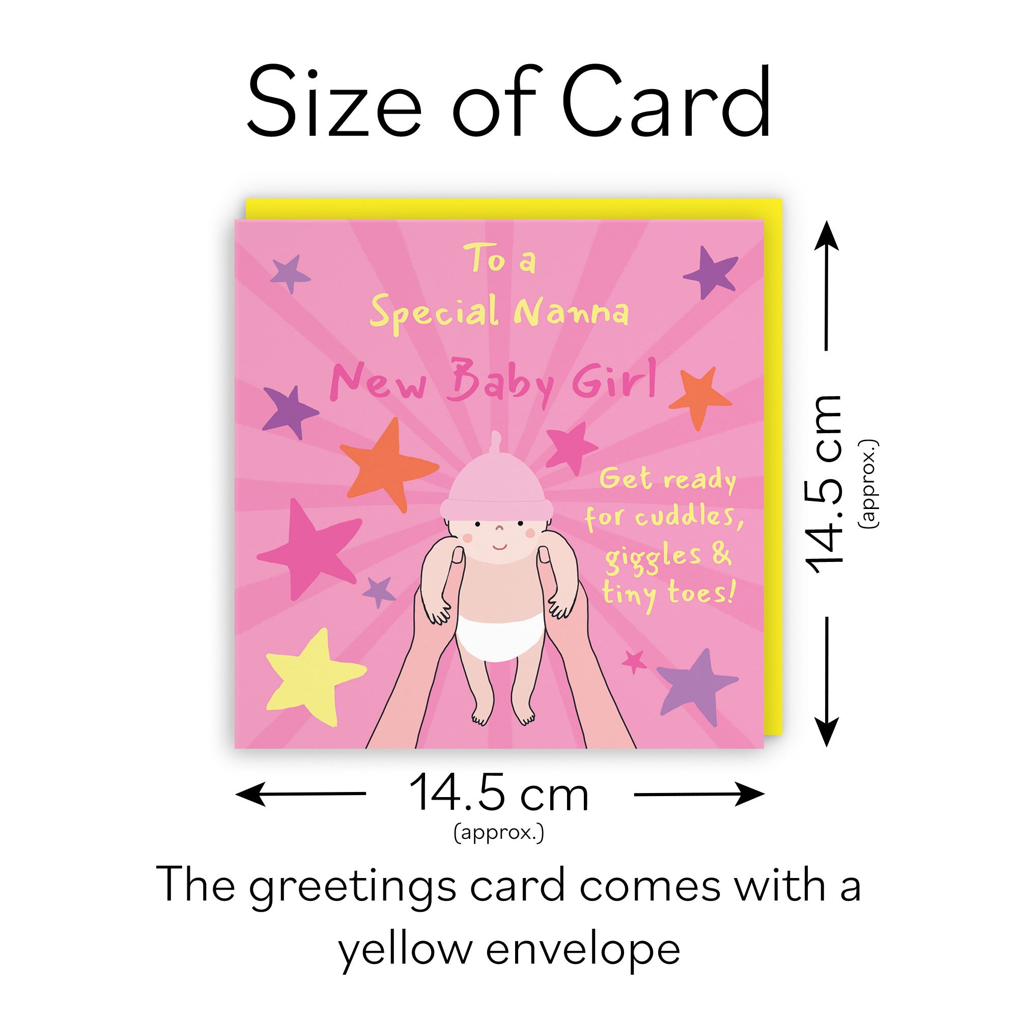 New Baby Girl Congratulations Card For Nanna Bundle Of Joy Laugh Out Loud - Default Title (GK00683)