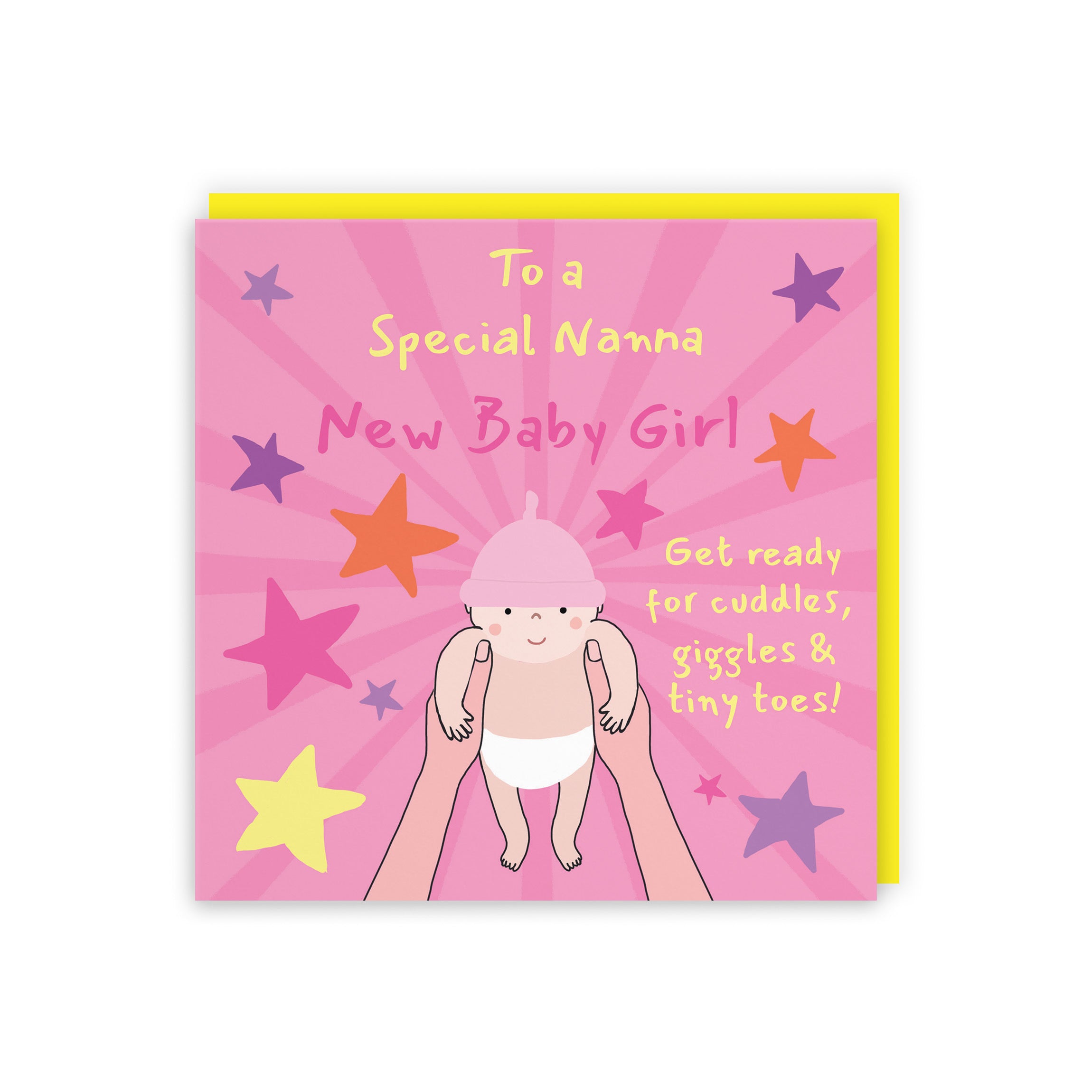 New Baby Girl Congratulations Card For Nanna Bundle Of Joy Laugh Out Loud - Default Title (GK00683)
