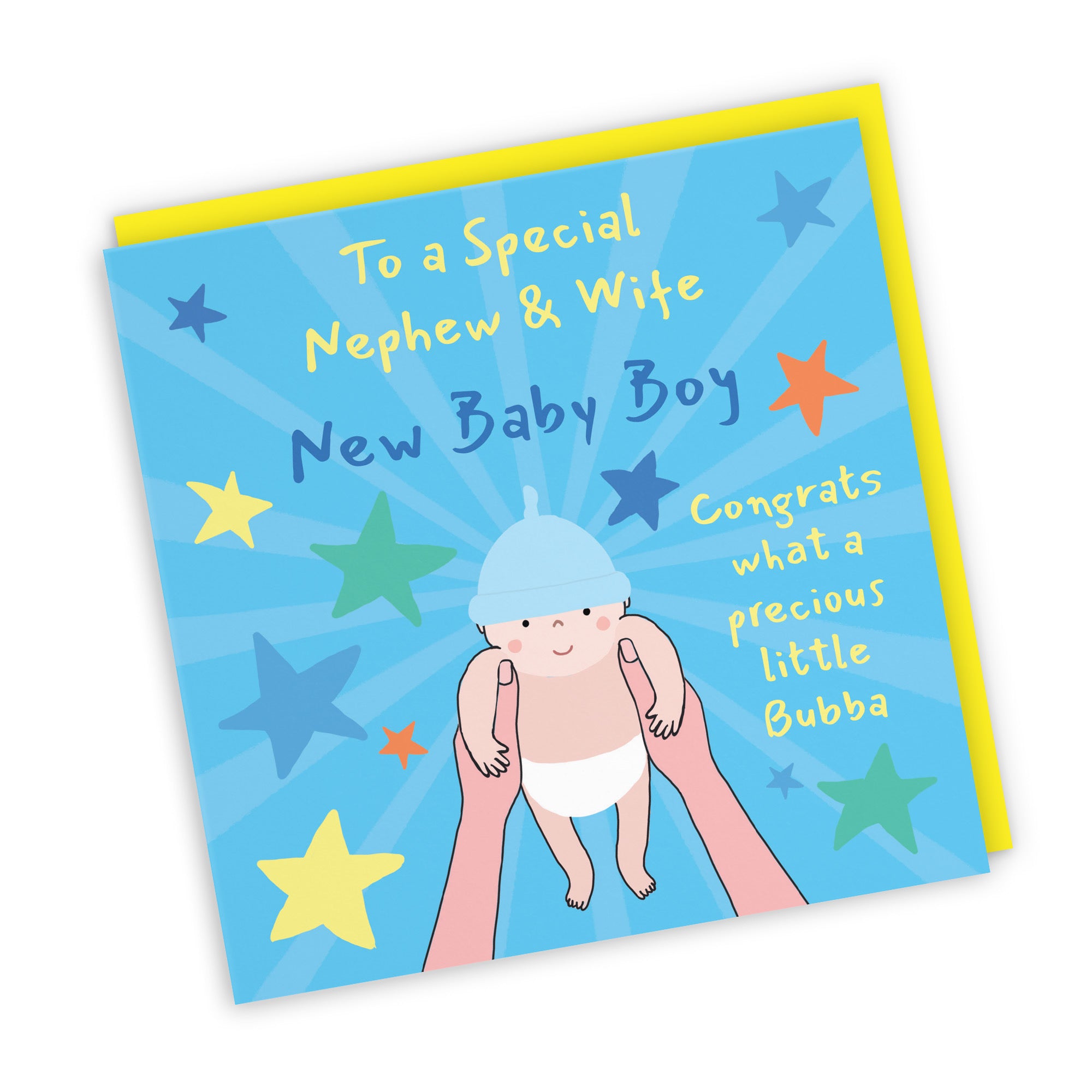New Baby Boy Congratulations Card For Nephew And Wife Bundle Of Joy Laugh Out Loud - Default Title (GK00684)