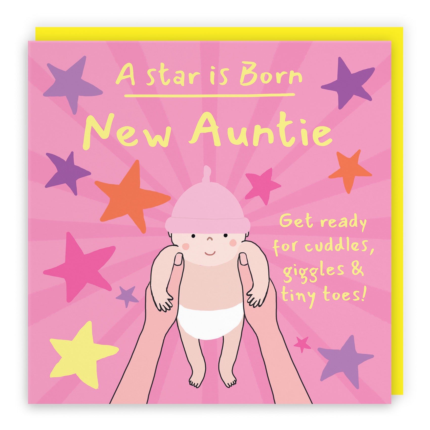 New Auntie New Baby Girl Congratulations Card Bundle Of Joy Laugh Out Loud - Default Title (GK00691)