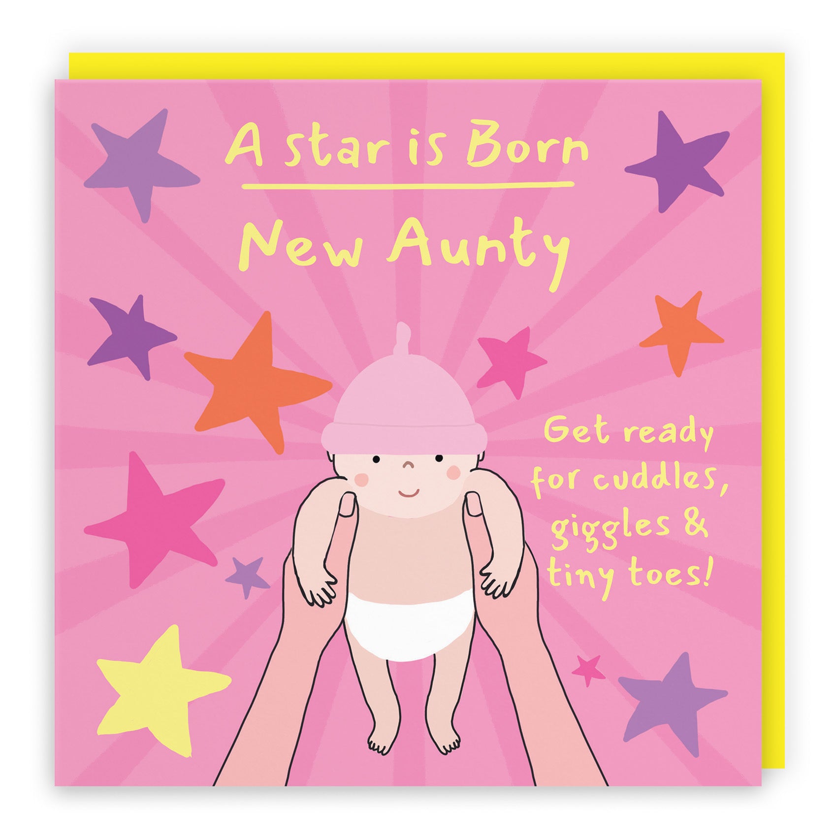 New Aunty New Baby Girl Congratulations Card Bundle Of Joy Laugh Out Loud - Default Title (GK00695)