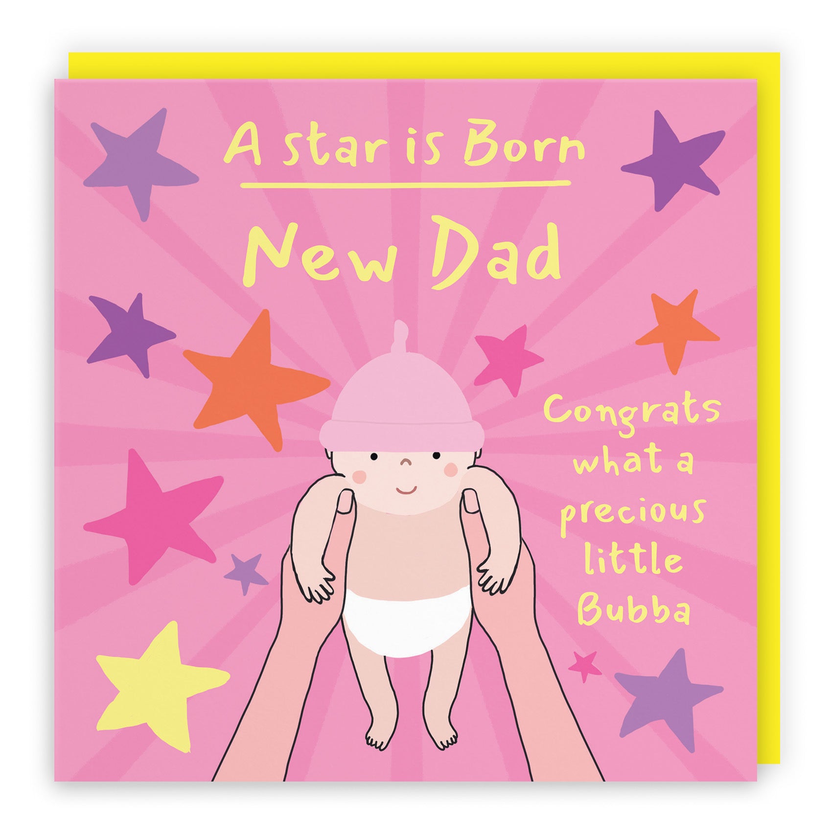 New Dad New Baby Girl Congratulations Card Bundle Of Joy Laugh Out Loud - Default Title (GK00703)
