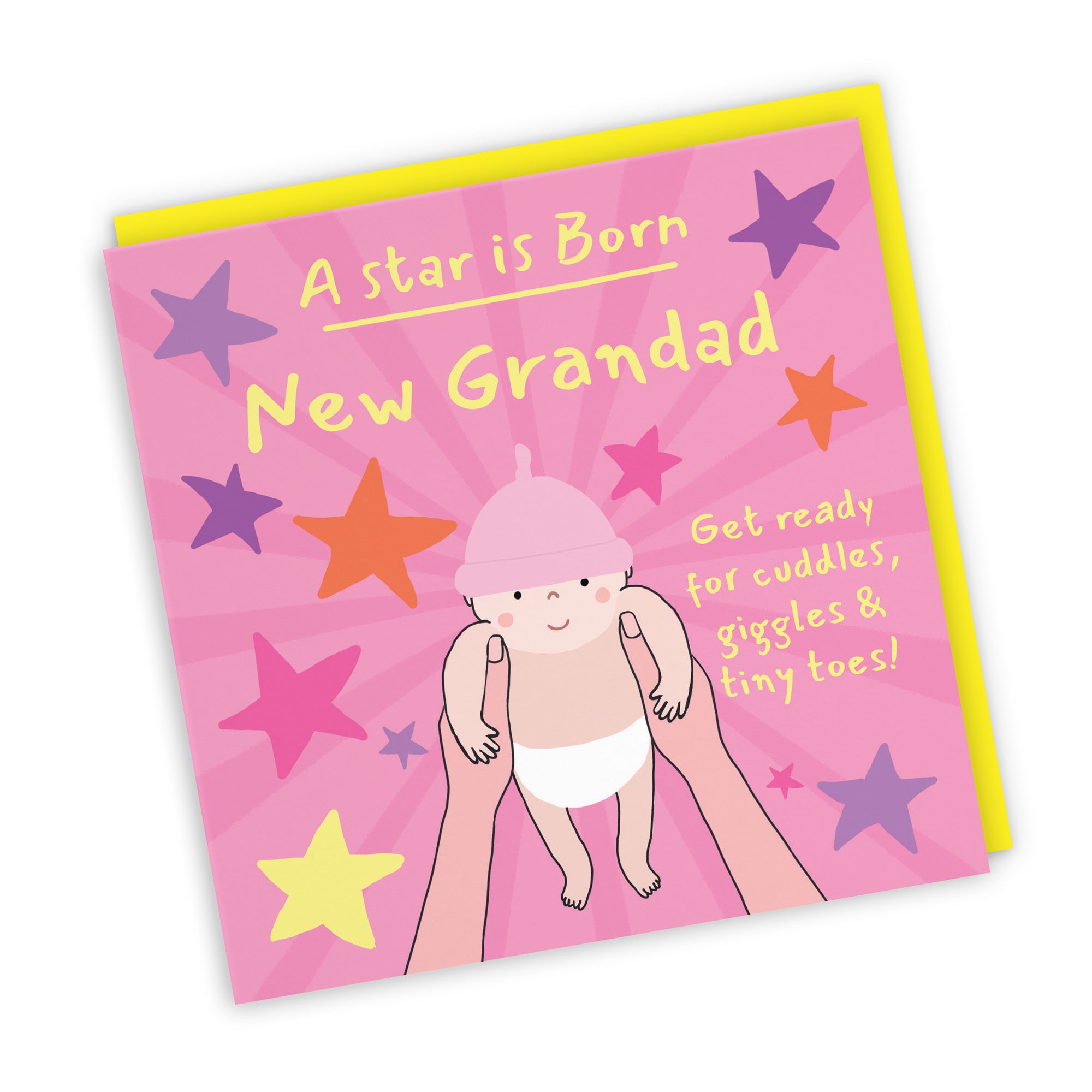 New Grandad New Baby Girl Congratulations Card Bundle Of Joy Laugh Out Loud - Default Title (GK00710)