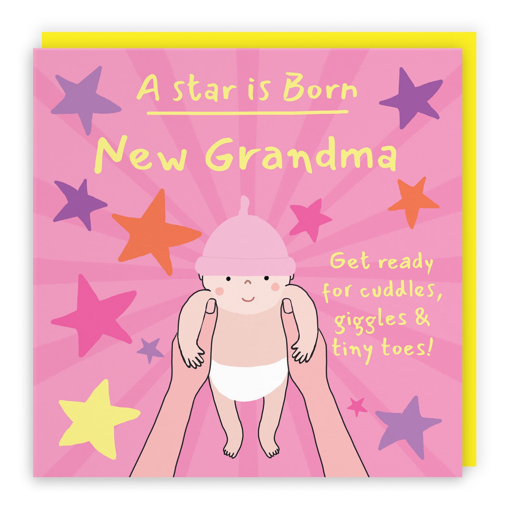 New Grandma New Baby Girl Congratulations Card Bundle Of Joy Laugh Out Loud - Default Title (GK00714)