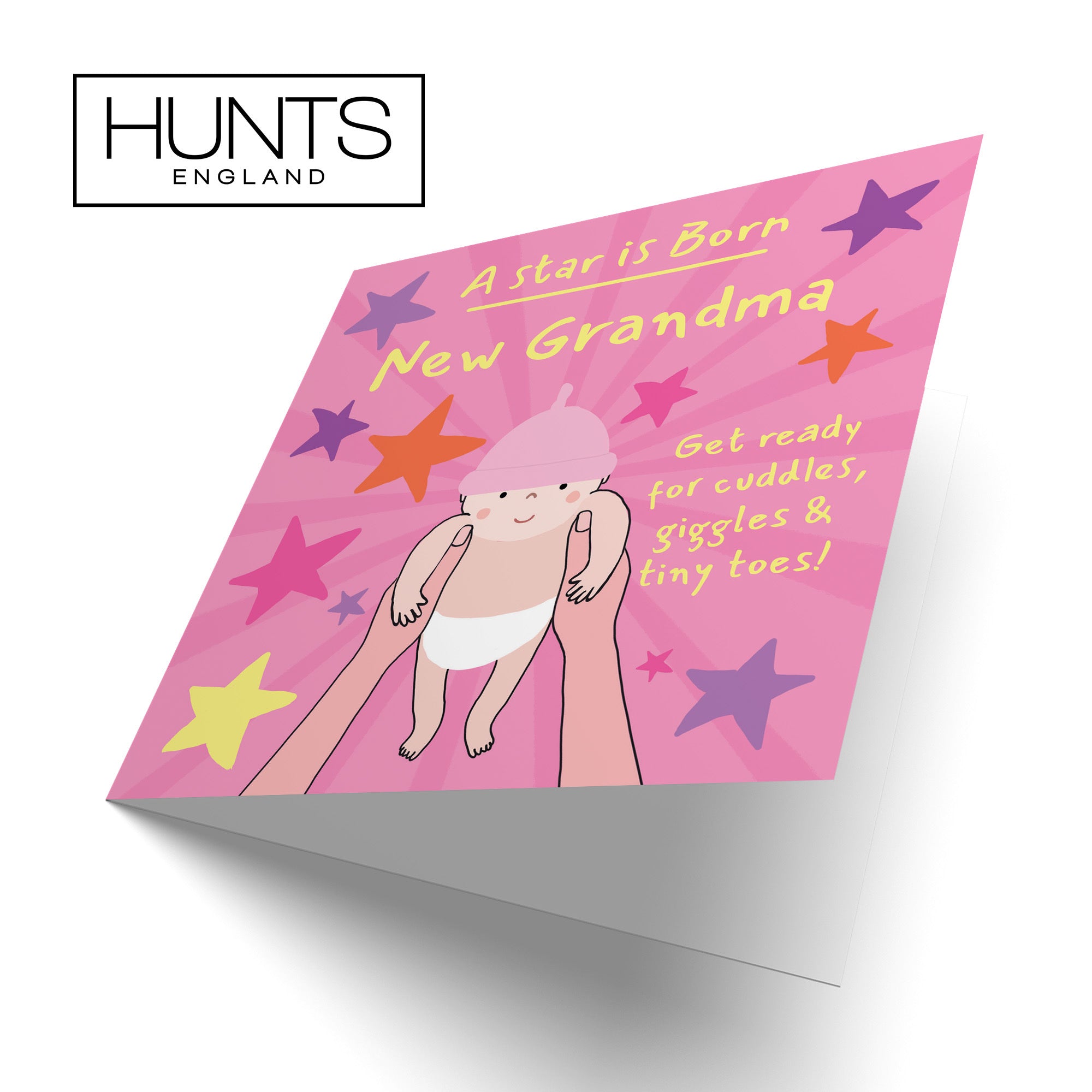 New Grandma New Baby Girl Congratulations Card Bundle Of Joy Laugh Out Loud - Default Title (GK00714)