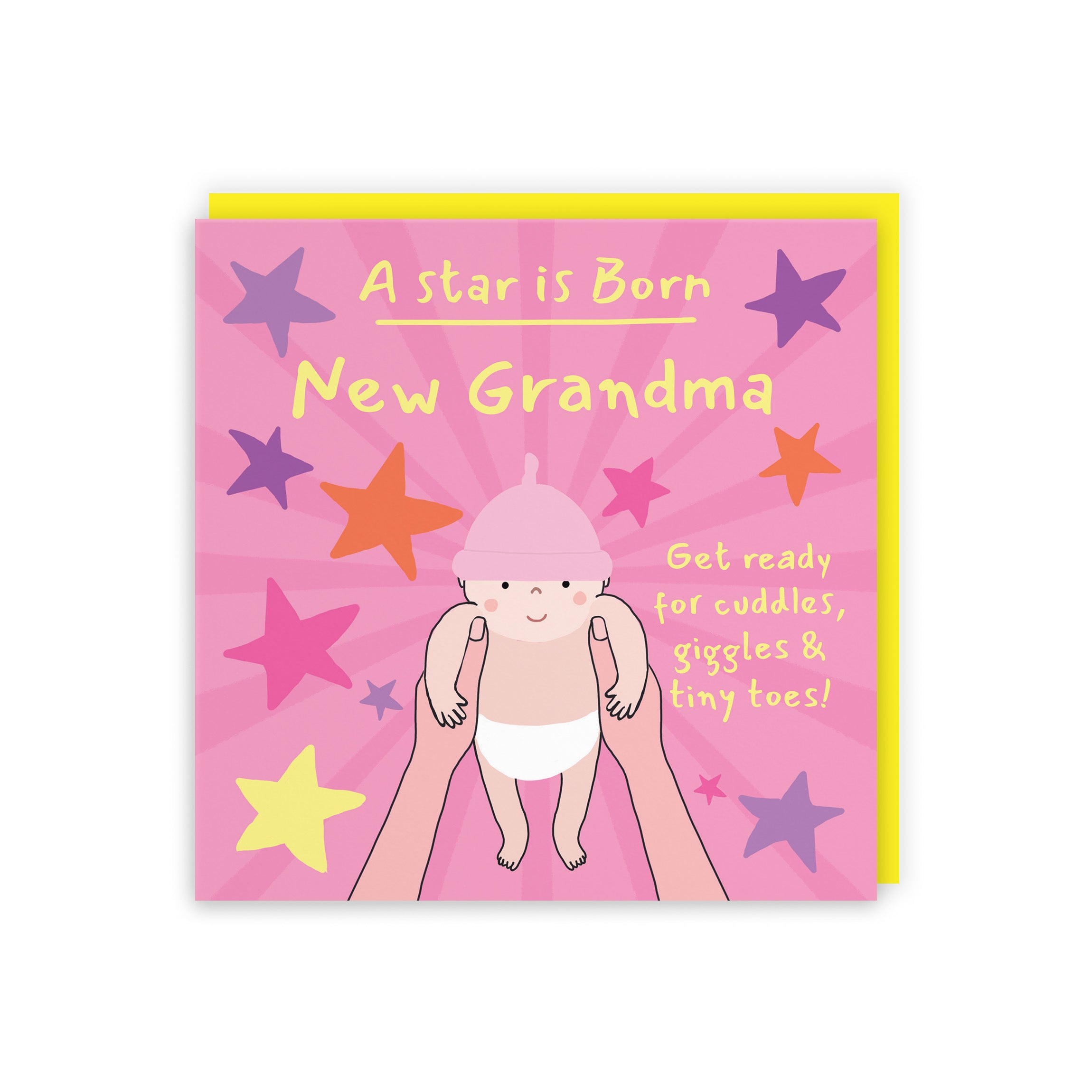 New Grandma New Baby Girl Congratulations Card Bundle Of Joy Laugh Out Loud - Default Title (GK00714)