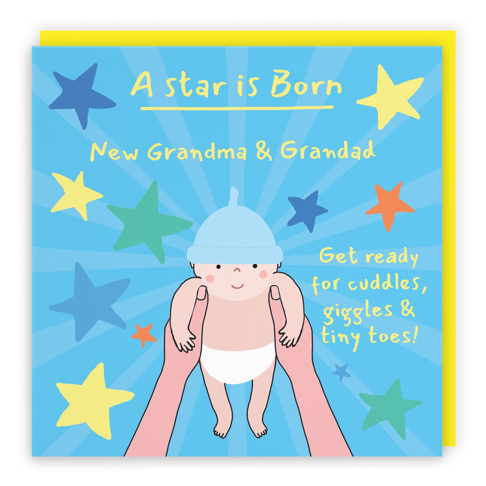 New Grandma And Grandad New Baby Boy Congratulations Card Bundle Of Joy Laugh Out Loud - Default Title (GK00715)