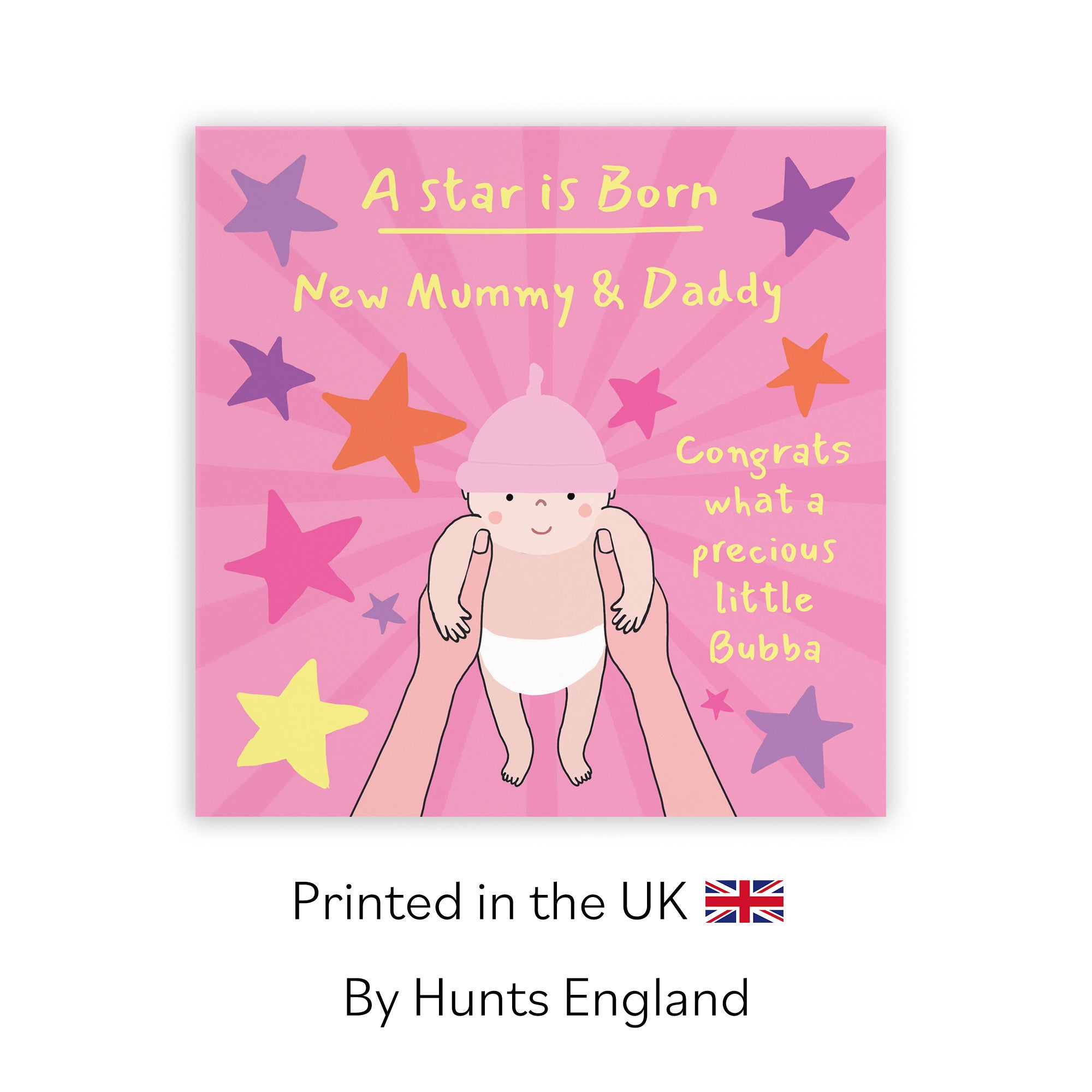 New Mummy And Daddy New Baby Girl Congratulations Card Bundle Of Joy Laugh Out Loud - Default Title (GK00738)