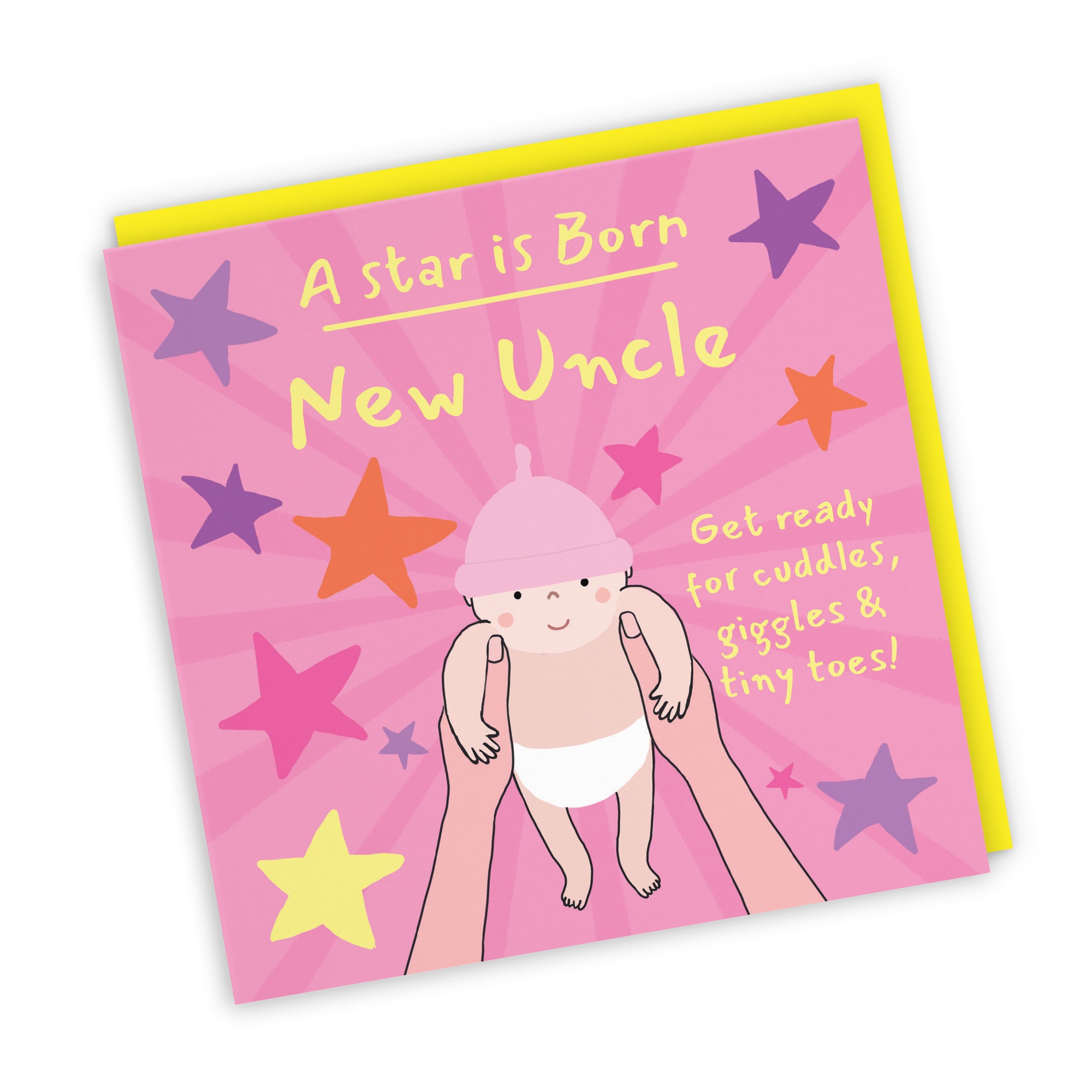 New Uncle New Baby Girl Congratulations Card Bundle Of Joy Laugh Out Loud - Default Title (GK00747)